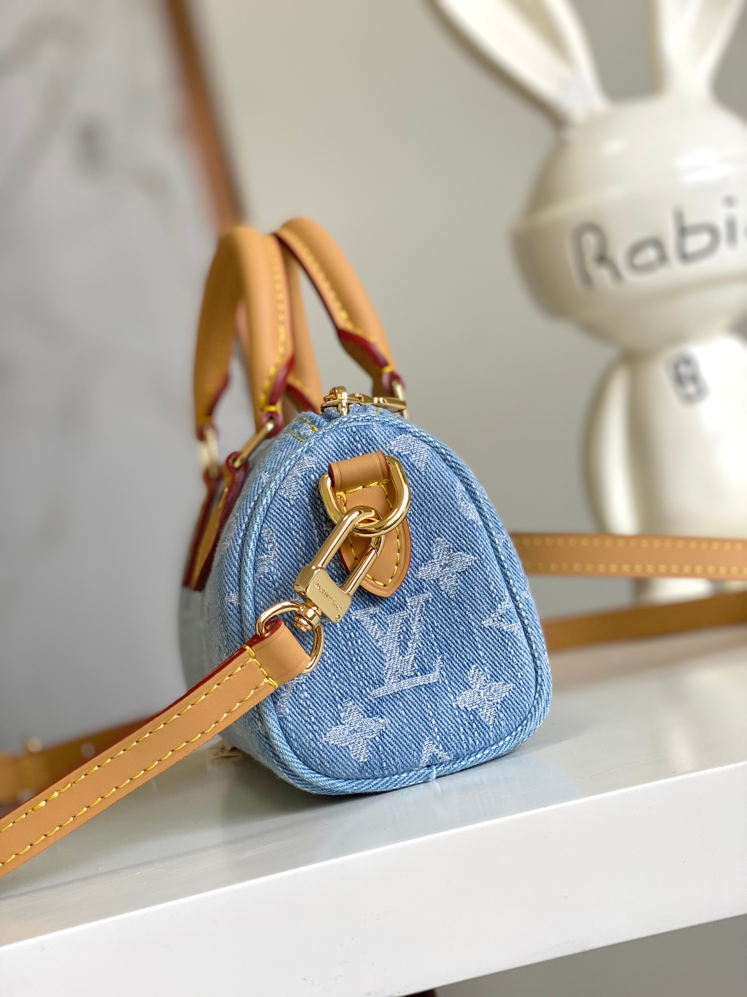 Louis Vuitton Nano Speedy Denim Crossbody Bag - Image 2