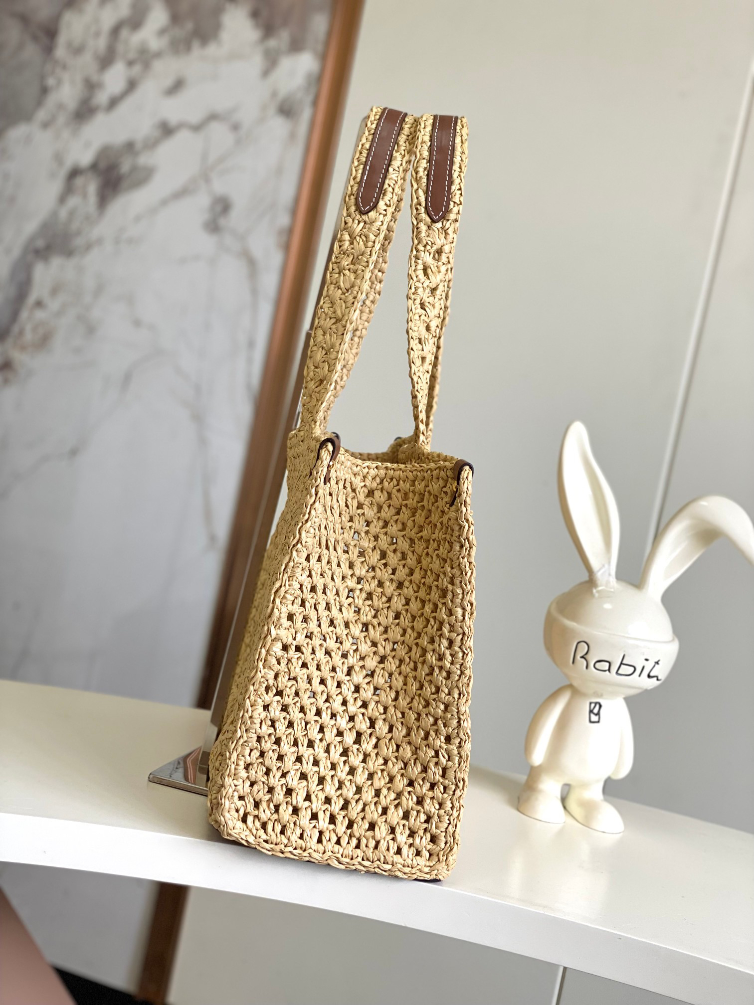 Louis Vuitton OnTheGo Medium Woven Raffia Tote Bag - Image 2