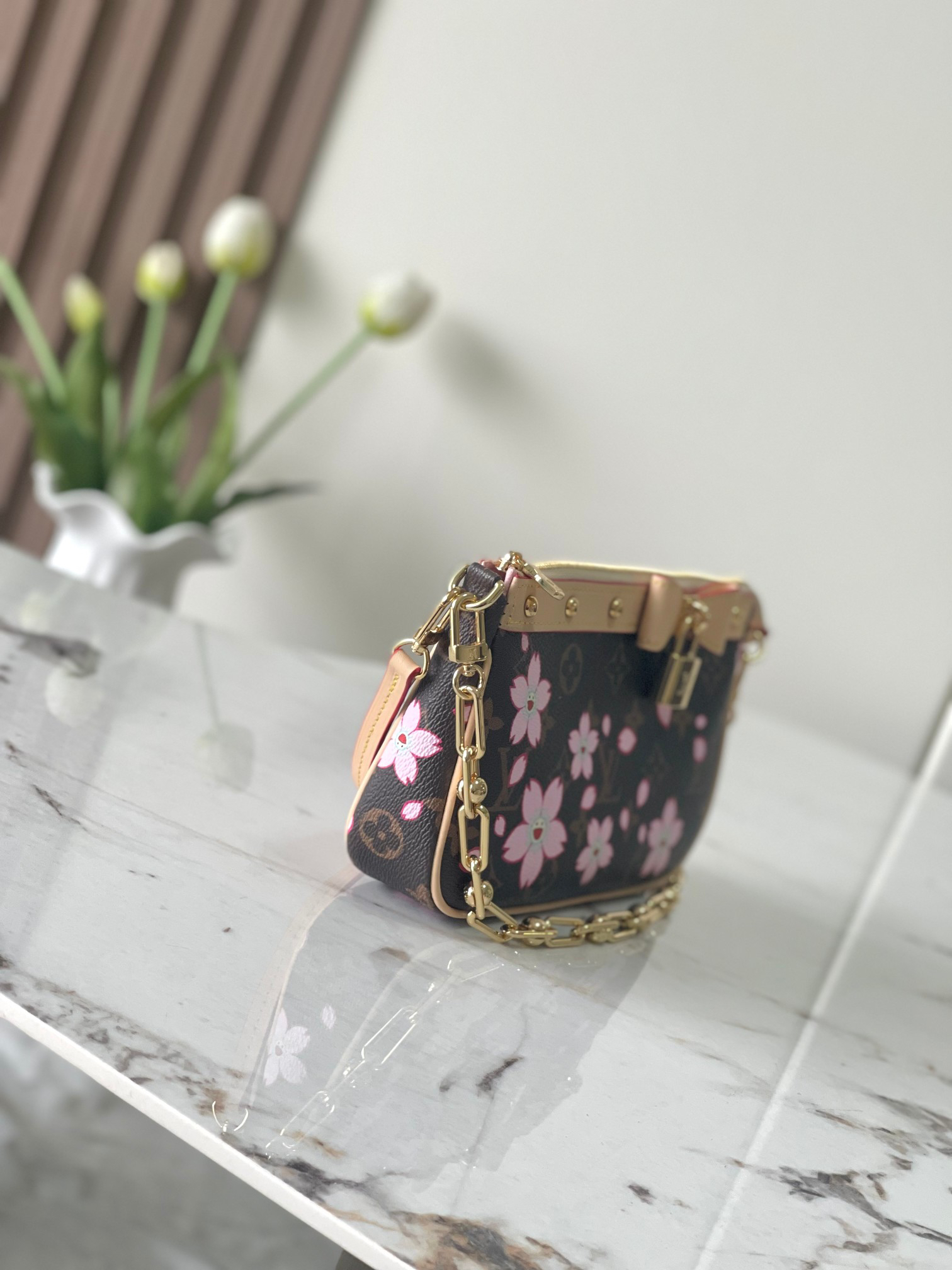 Louis Vuitton Pochette Accessoires Cherry Blossom Monogram Handbag - Image 2