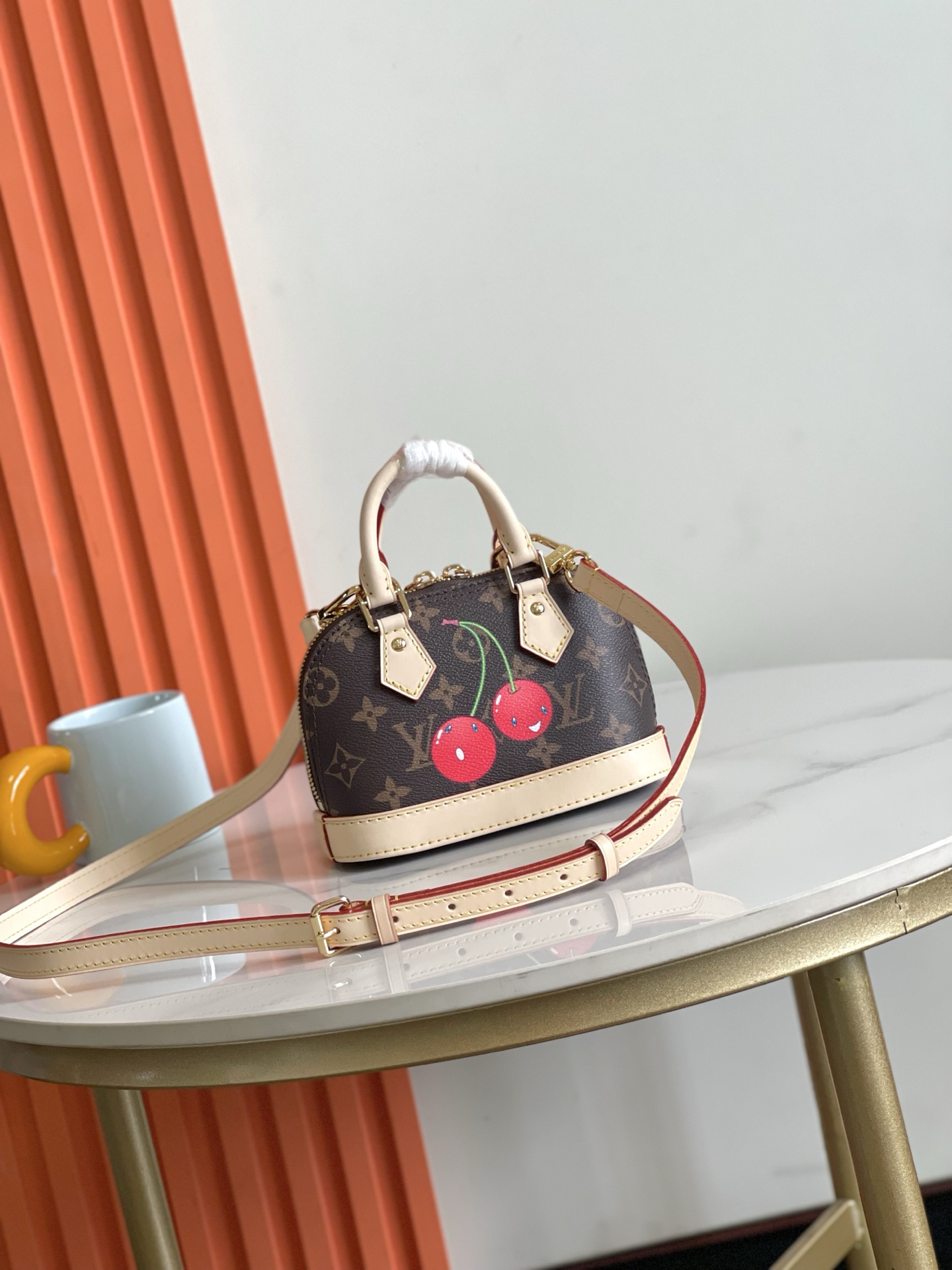Louis Vuitton x Takashi Murakami Nano Alma Cherry Handbag - Image 2