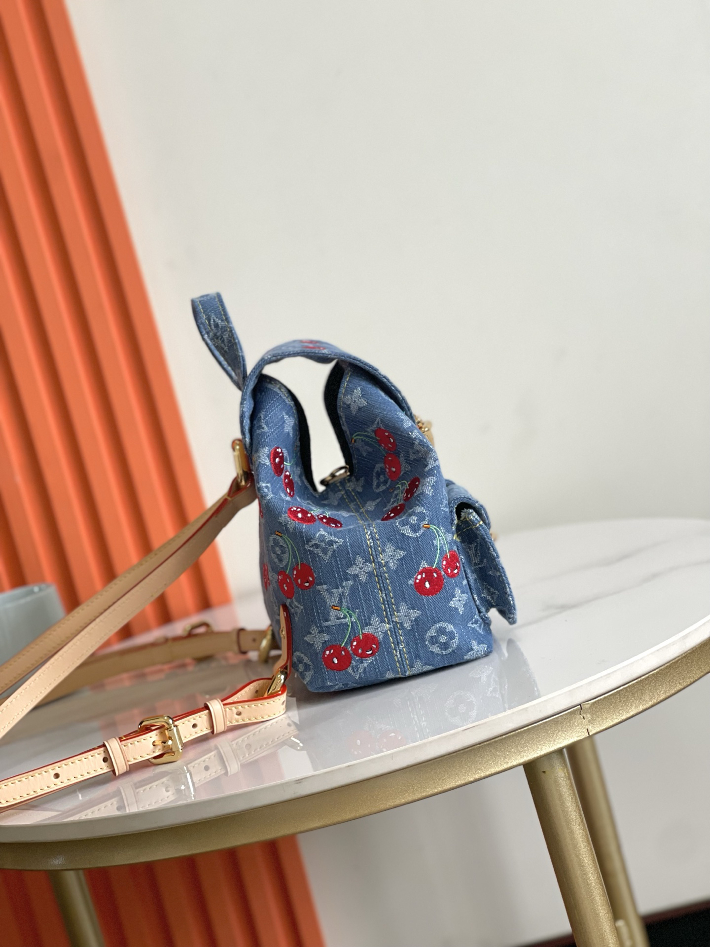 Louis Vuitton x Takashi Murakami Venice Double Shoulder Bag in Monogram Denim - Image 2