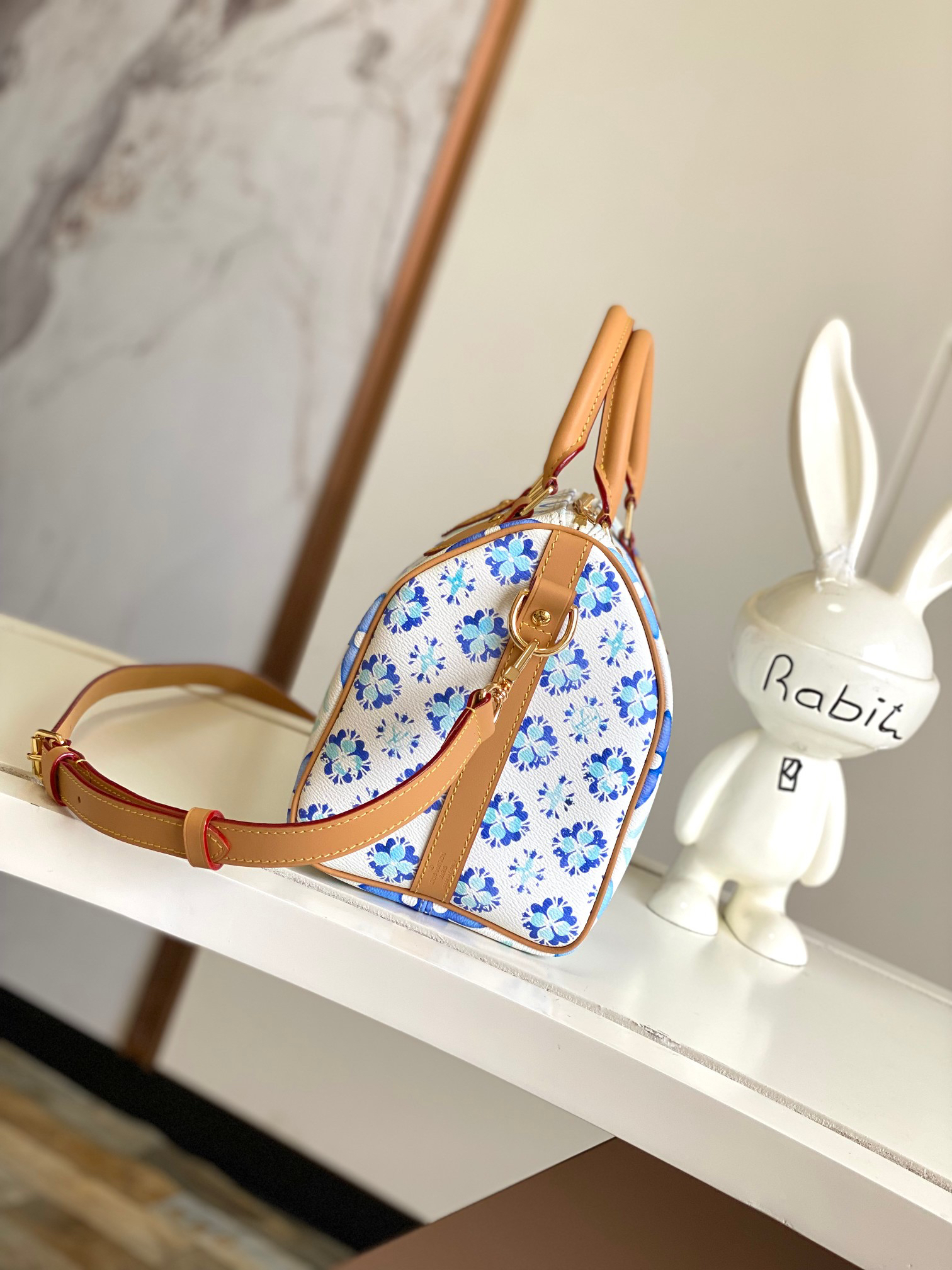 Louis Vuitton Speedy Bandoulière 25 Handbag in Blue Monogram Tiles Canvas - Image 2