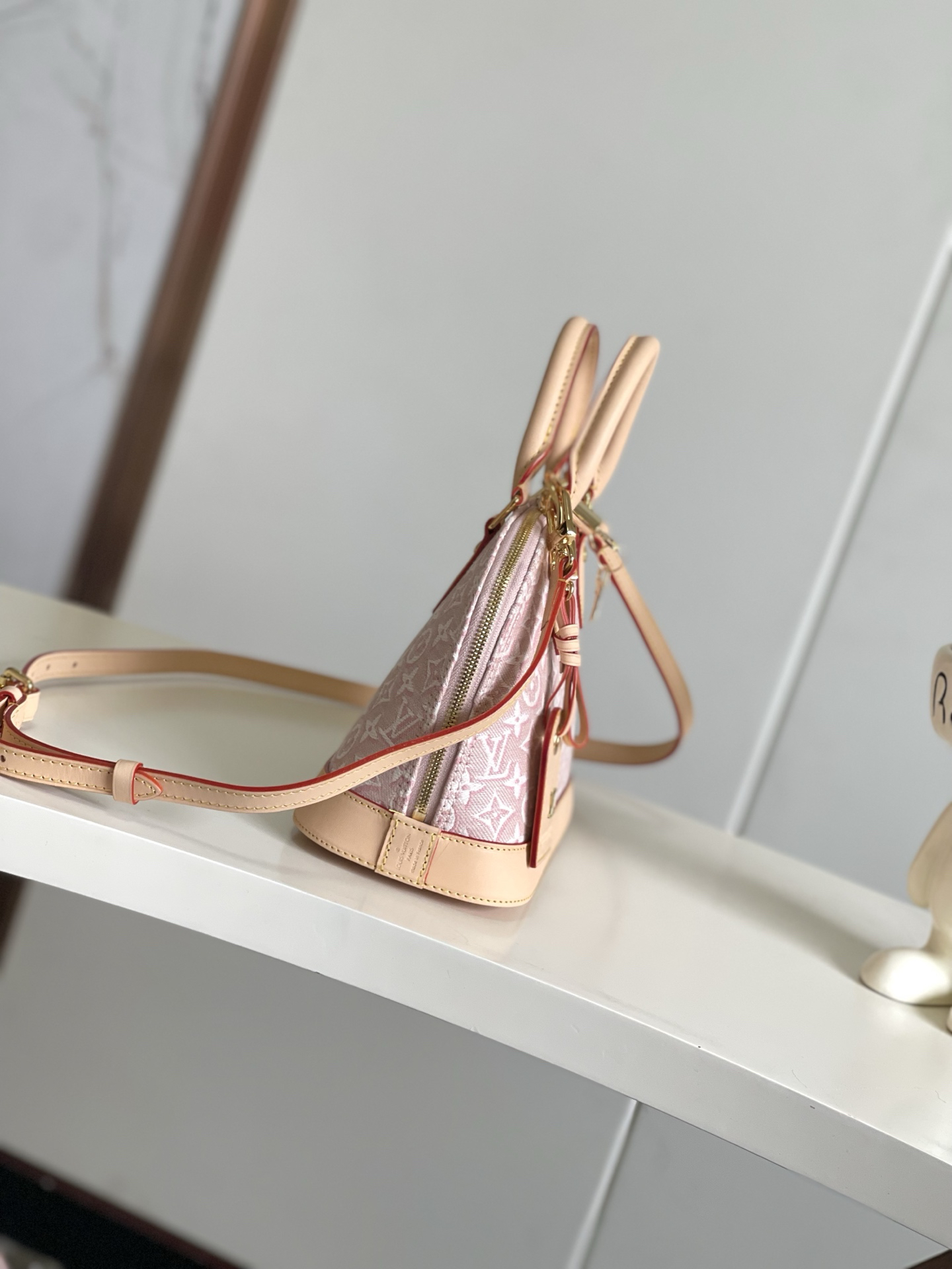 Louis Vuitton Alma BB Pink Floral Embroidered Canvas Handbag - Image 2