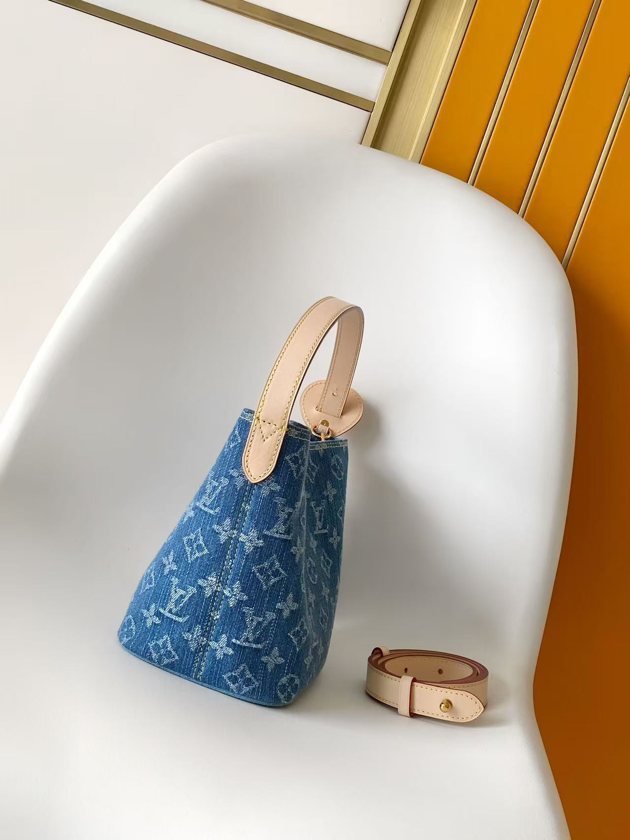 Louis Vuitton All In BB Denim Handbag - Blue - Image 2