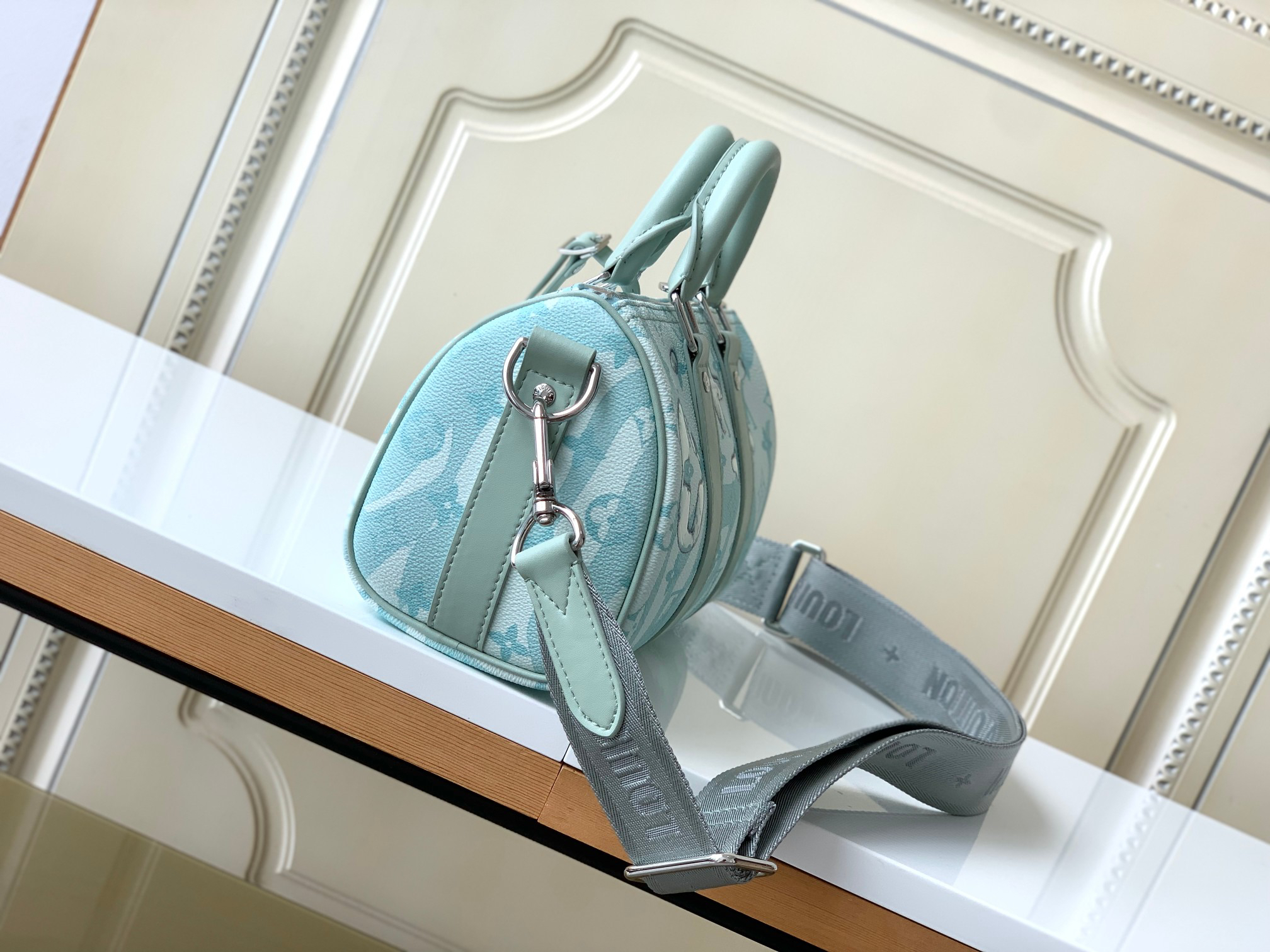 Louis Vuitton Keepall Bandoulière 25 Shoulder Bag in Monogram Aquagarden Canvas - Image 2