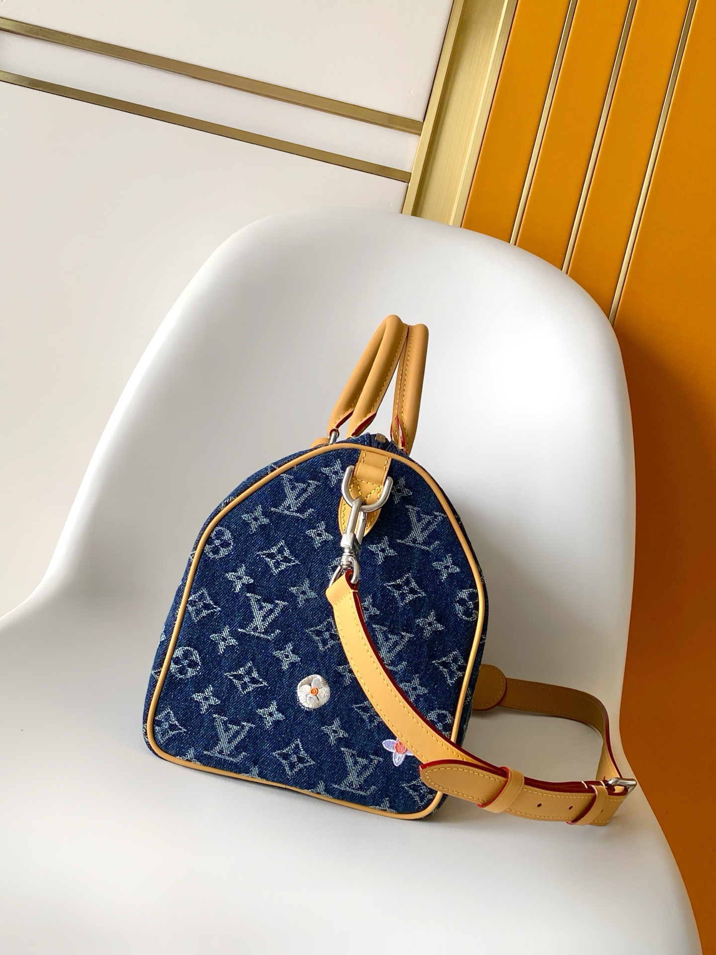 Louis Vuitton Speedy 30 Bandoulière M27556 Denim Monogram Handbag - Image 2