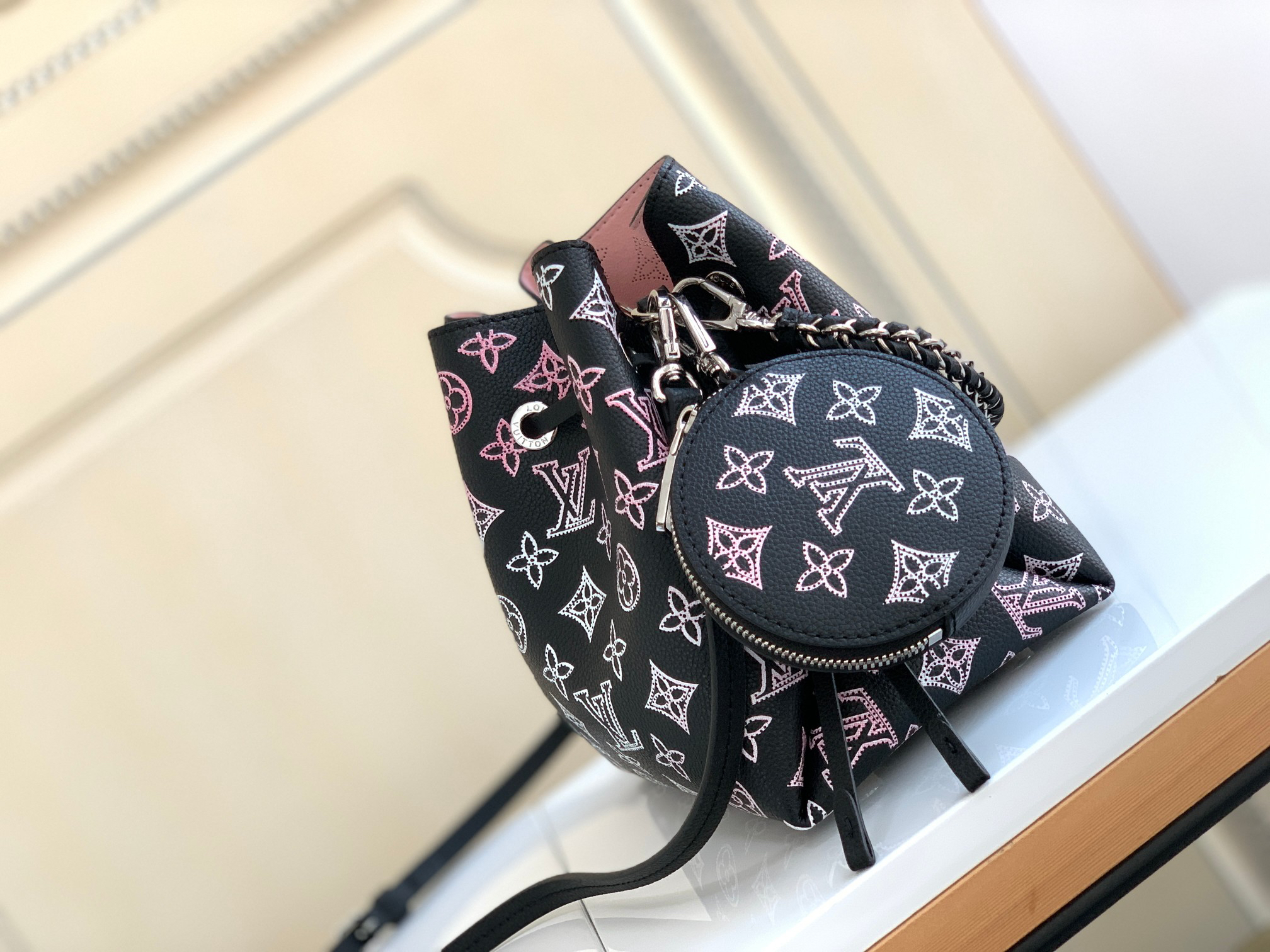 Louis Vuitton Bella Monogram Perforated Leather Bucket Bag with Coin Purse - Image 2