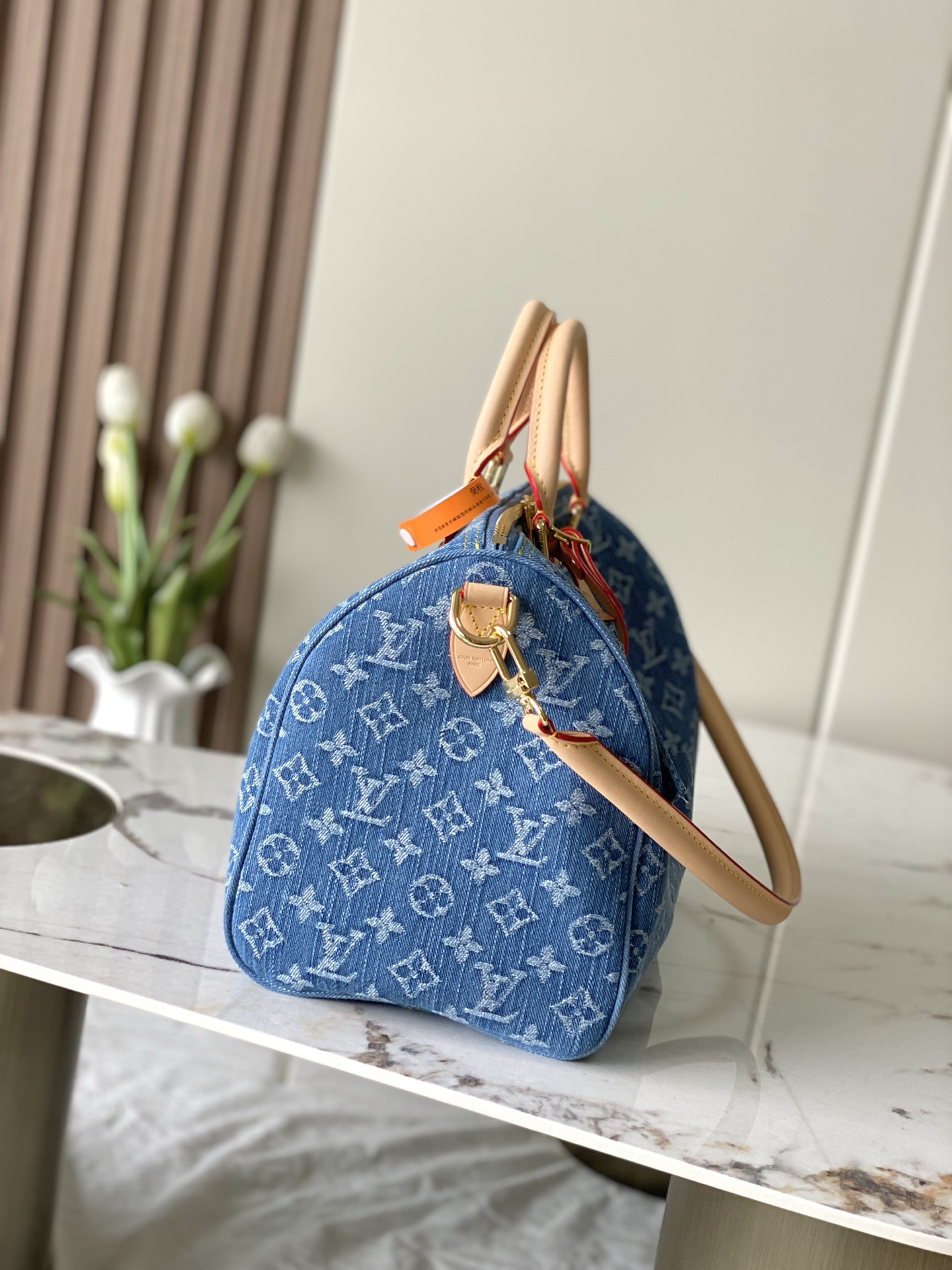 Louis Vuitton Speedy Bandoulière 30 Denim Handbag - Image 2