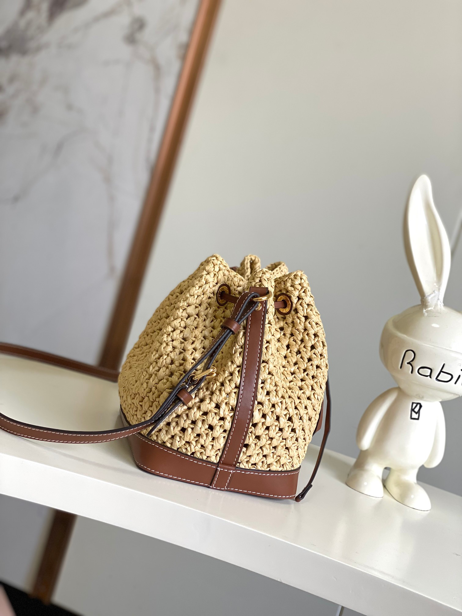 Louis Vuitton Noé BB Woven Raffia Bucket Bag M24722 - Image 2