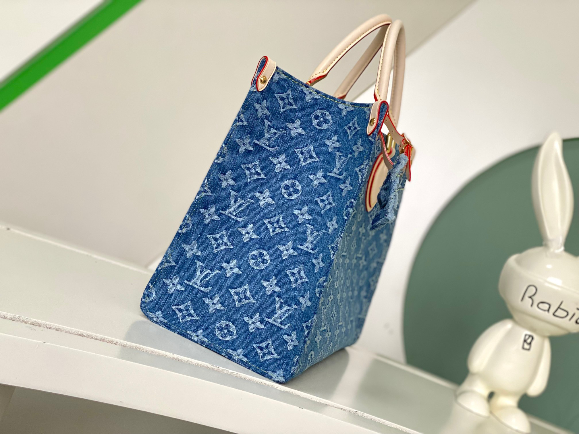 Louis Vuitton Onthego Medium Tote Bag in Blue Denim - Image 2