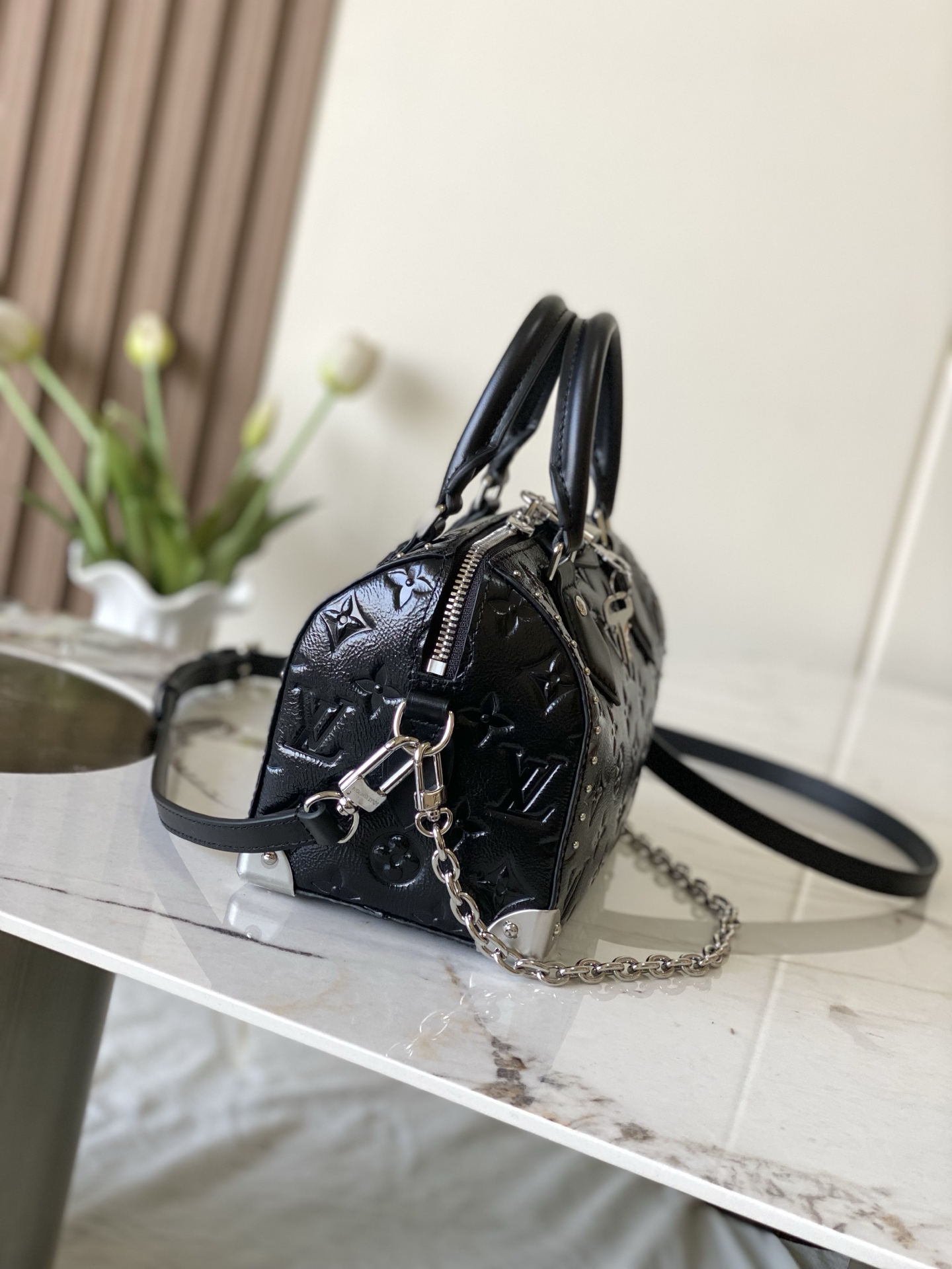 Louis Vuitton Speedy Trunk 20 Handbag in Monogram Saga Canvas - Image 2
