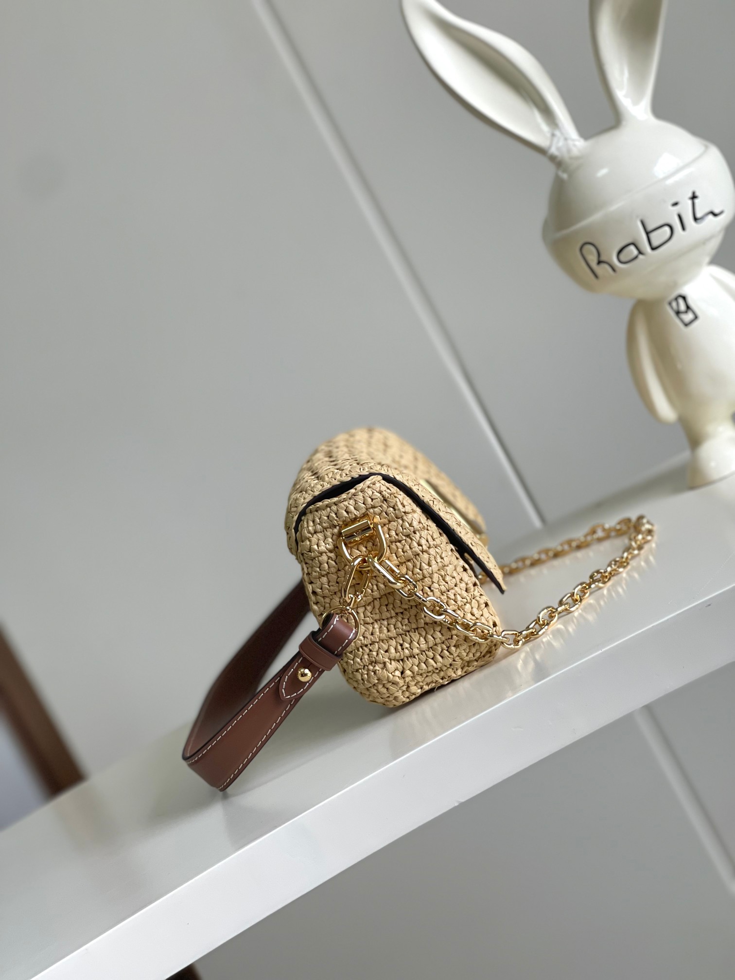 Louis Vuitton Twist Raffia Woven Flap Crossbody Bag - Image 2