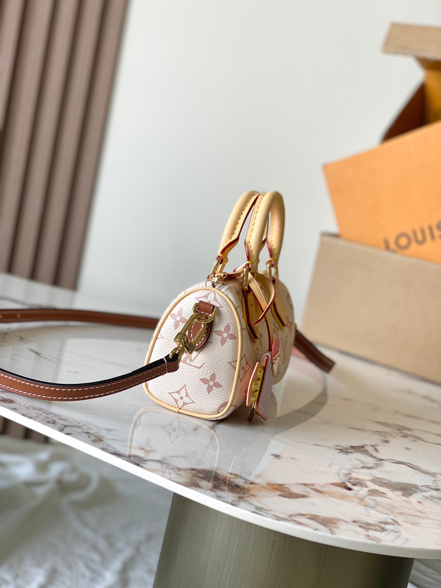 Louis Vuitton Nano Speedy Leather Crossbody Bag - Image 2