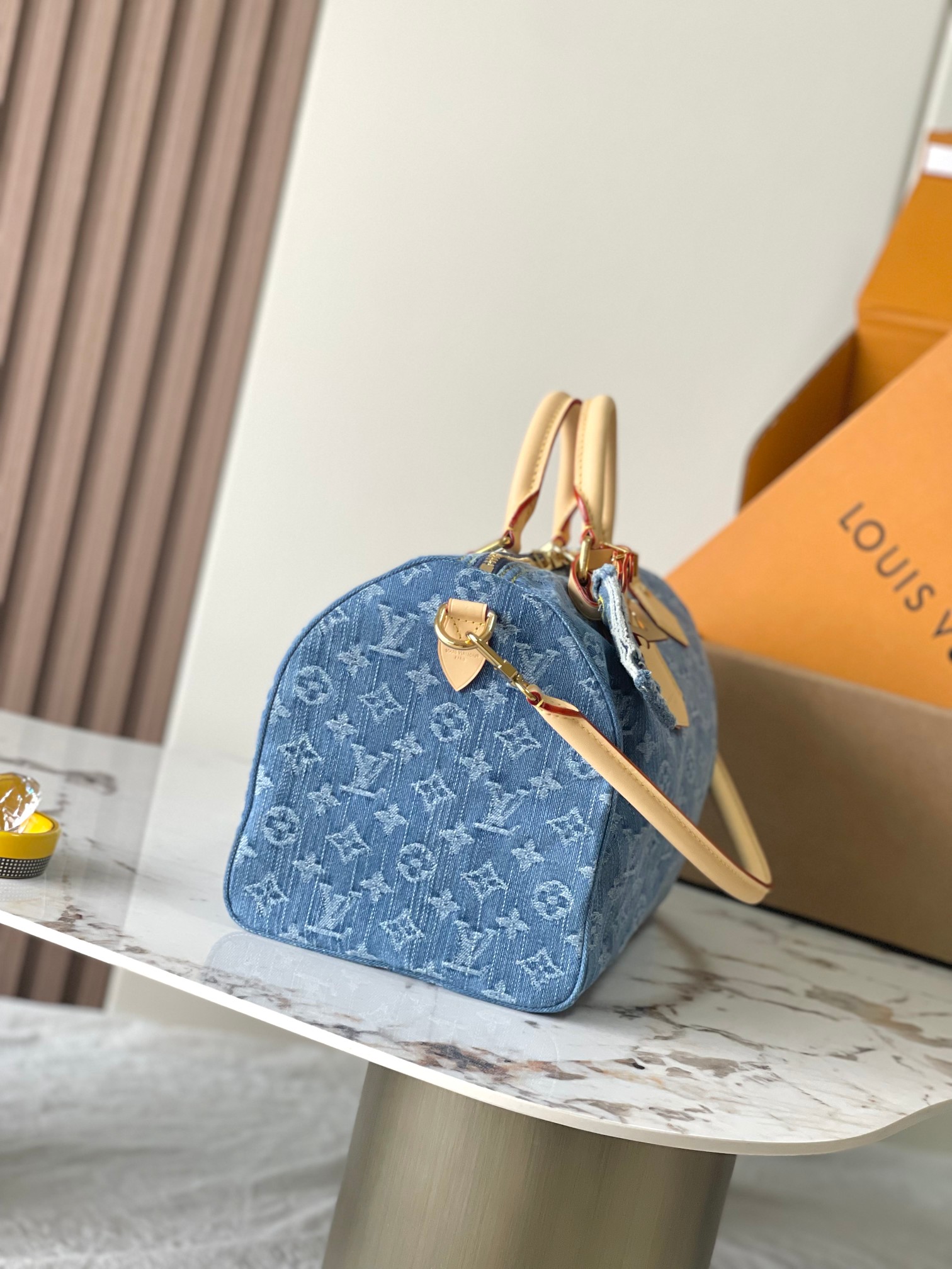 Louis Vuitton Speedy Bandoulière 30 Denim Handbag - Image 2