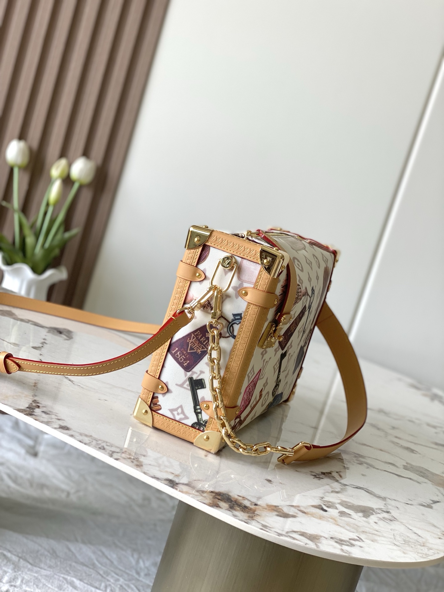 Louis Vuitton Side Trunk Large Handbag in Monogram Dune Canvas - Image 2