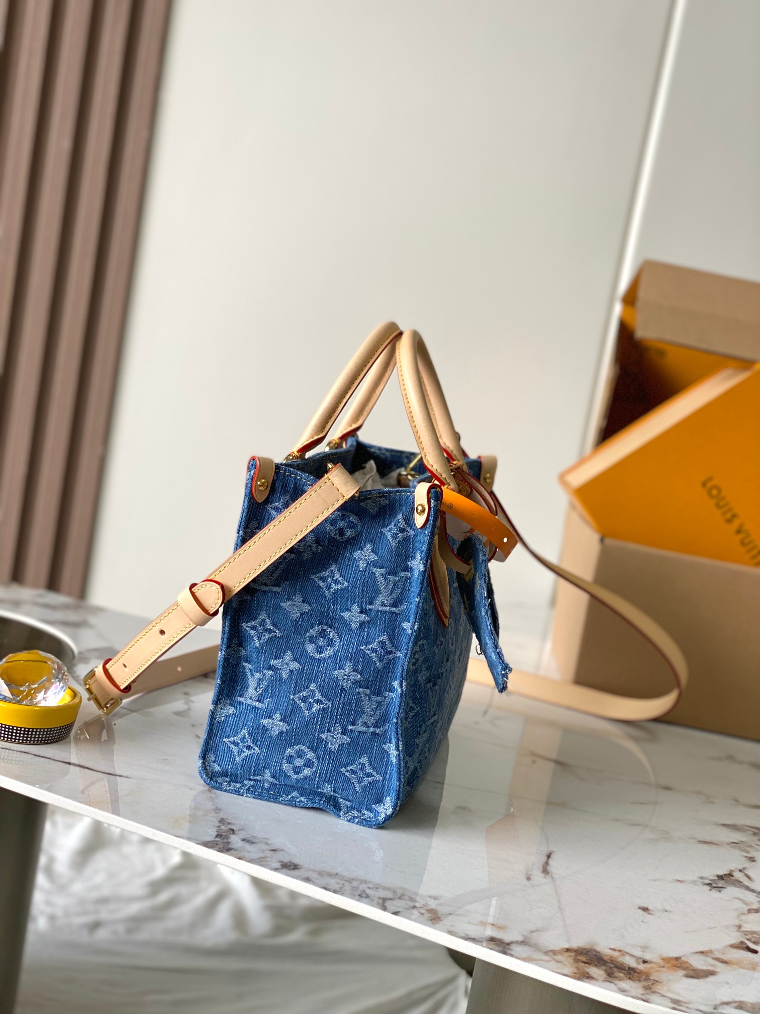 Louis Vuitton OnTheGo Small Denim Handbag - Image 2