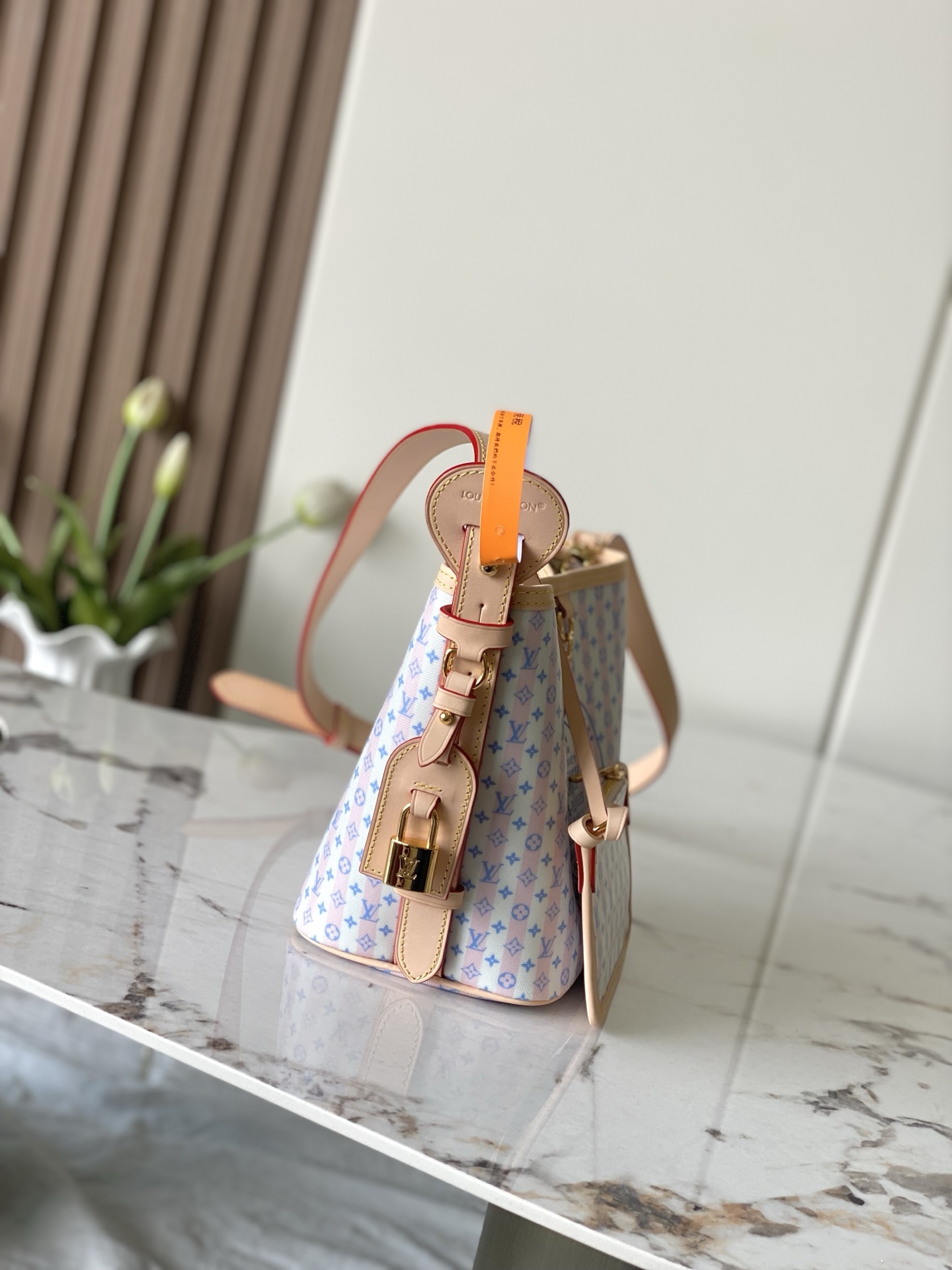 Louis Vuitton All In BB Pink Striped Monogram Bucket Bag - Image 2