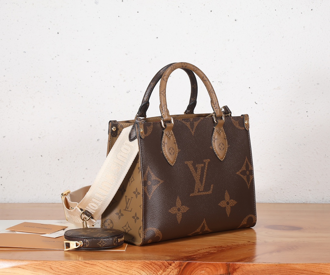 Louis Vuitton OnTheGo Small Handbag in Monogram and Monogram Reverse Canvas - Image 2