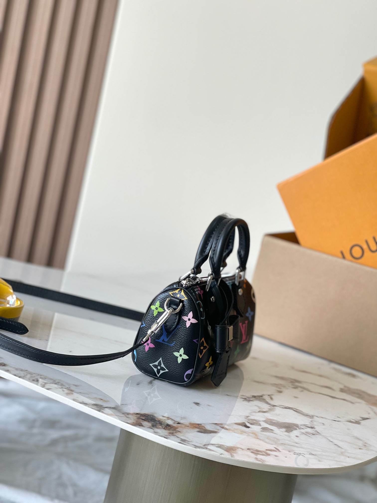 Louis Vuitton Nano Speedy Handbag - Black Leather - Image 2