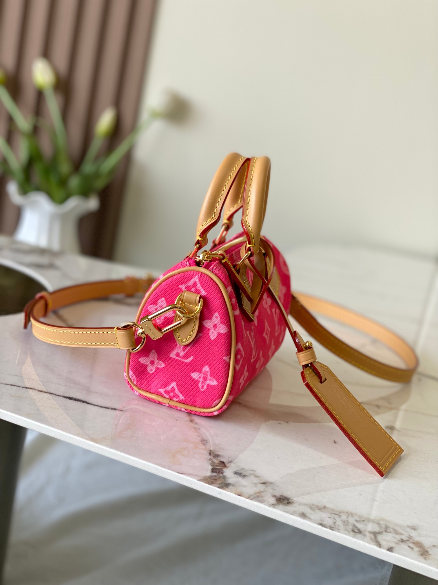 Louis Vuitton Nano Speedy Handbag - Pink Multicolor Monogram - Image 2