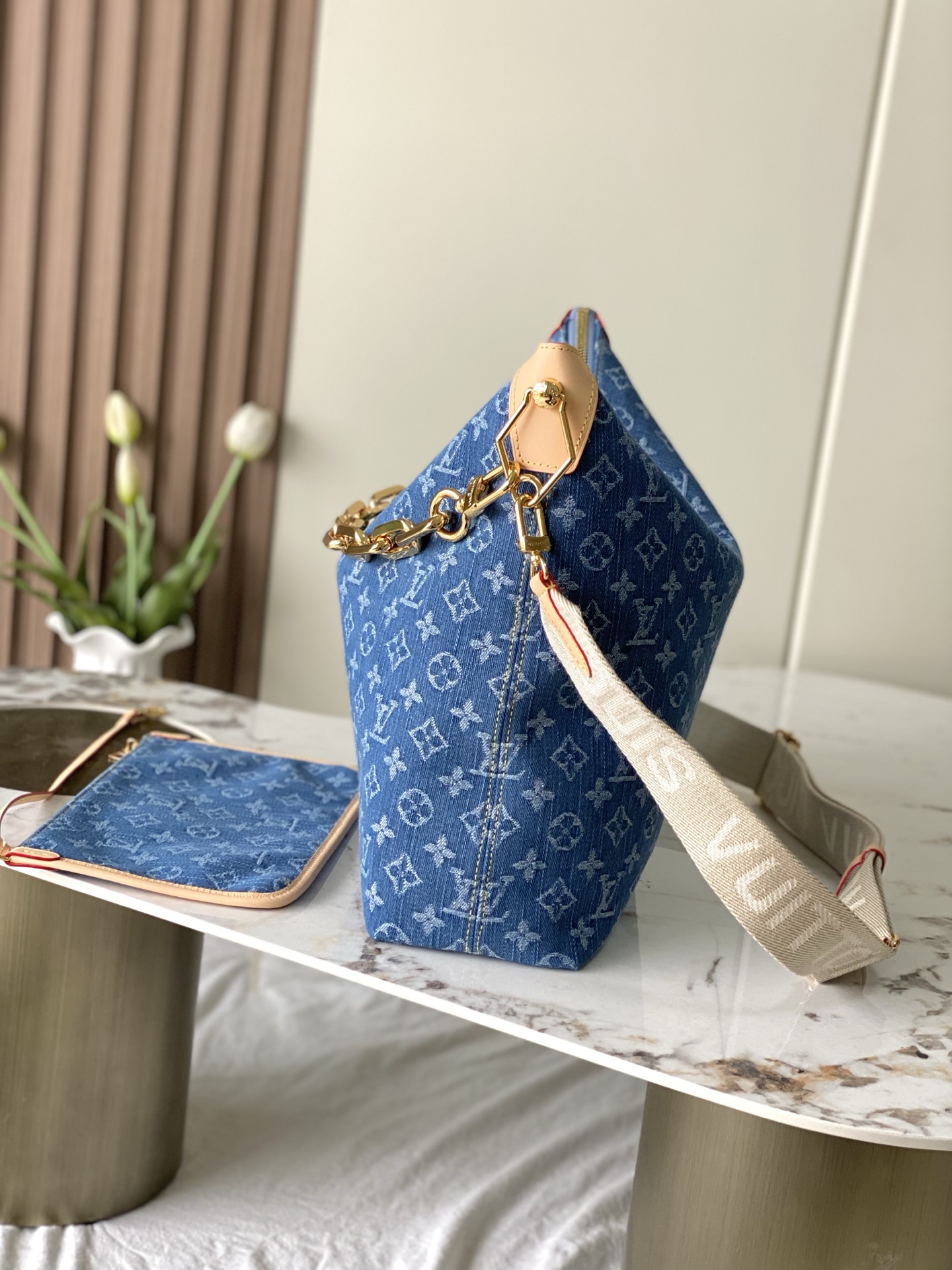 Coussin Hobo MM Monogram Denim Shoulder Bag - Image 2