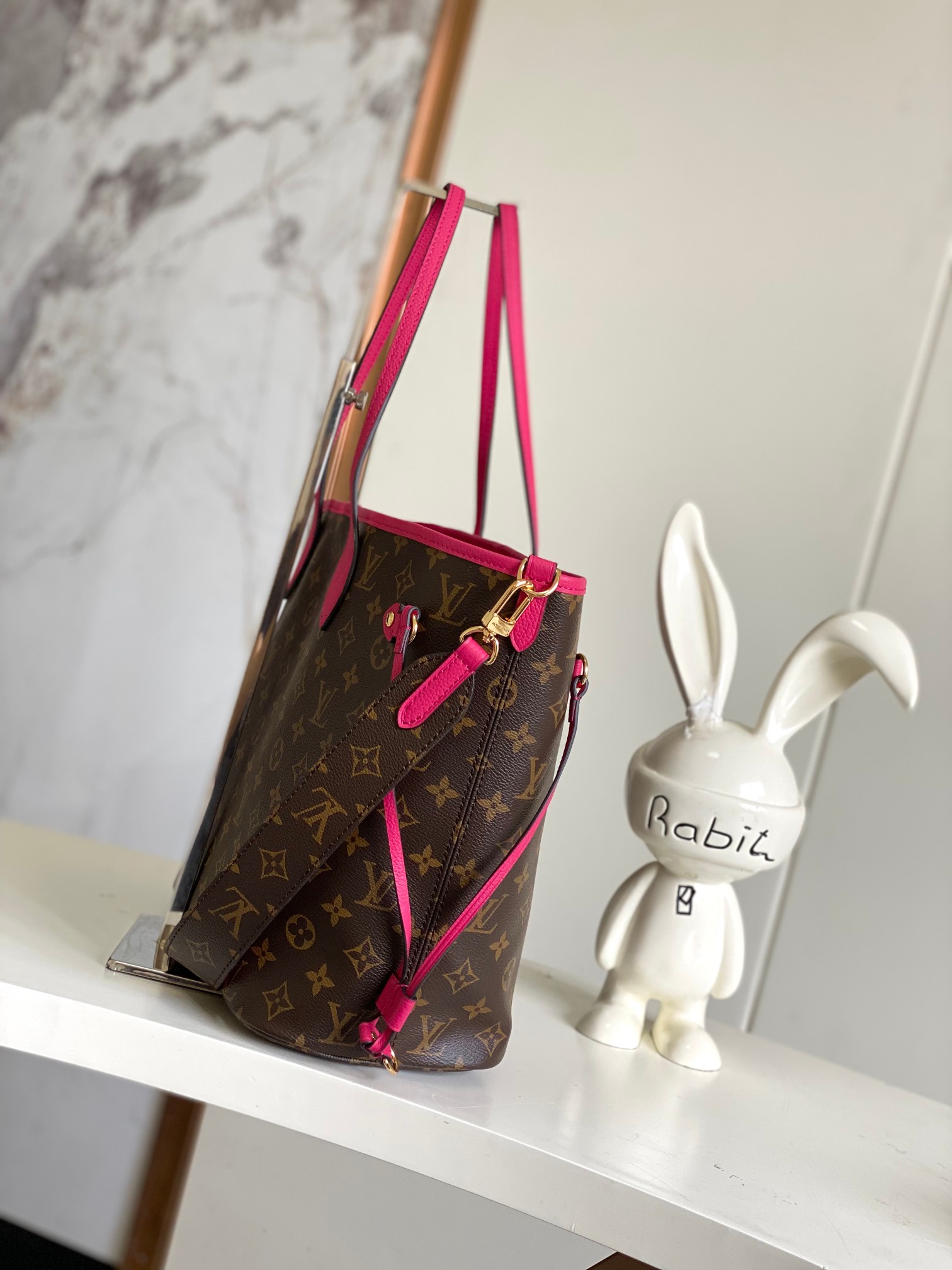 Neverfull MM Damier Azur Canvas Tote Bag - Image 2