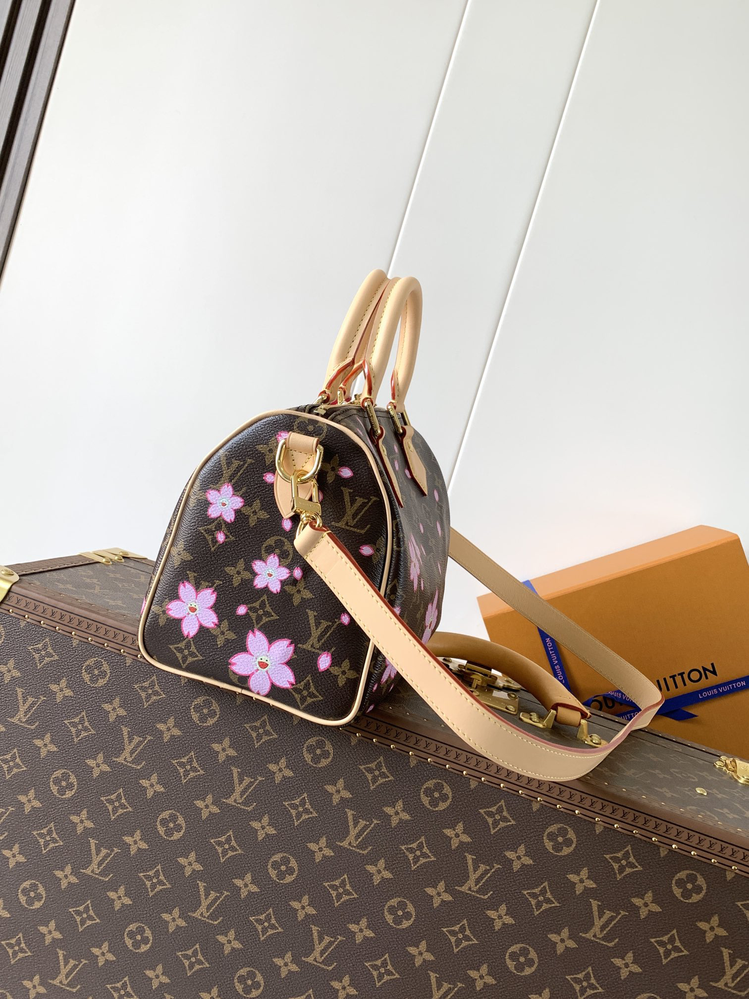 Louis Vuitton Speedy Bandoulière 25 Cherry Blossom Monogram Handbag - Image 2