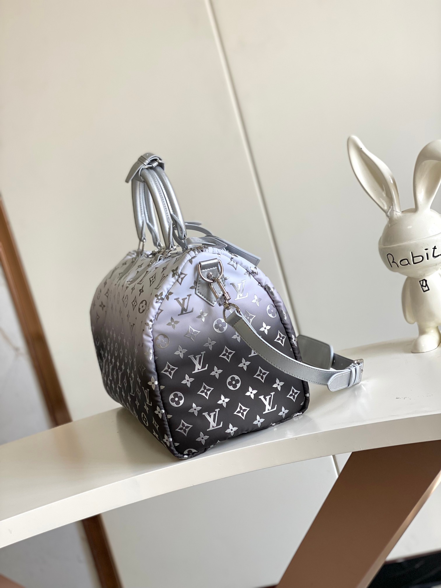 Keepall Bandoulière 45 Travel Bag in Silver Monogram - Image 2
