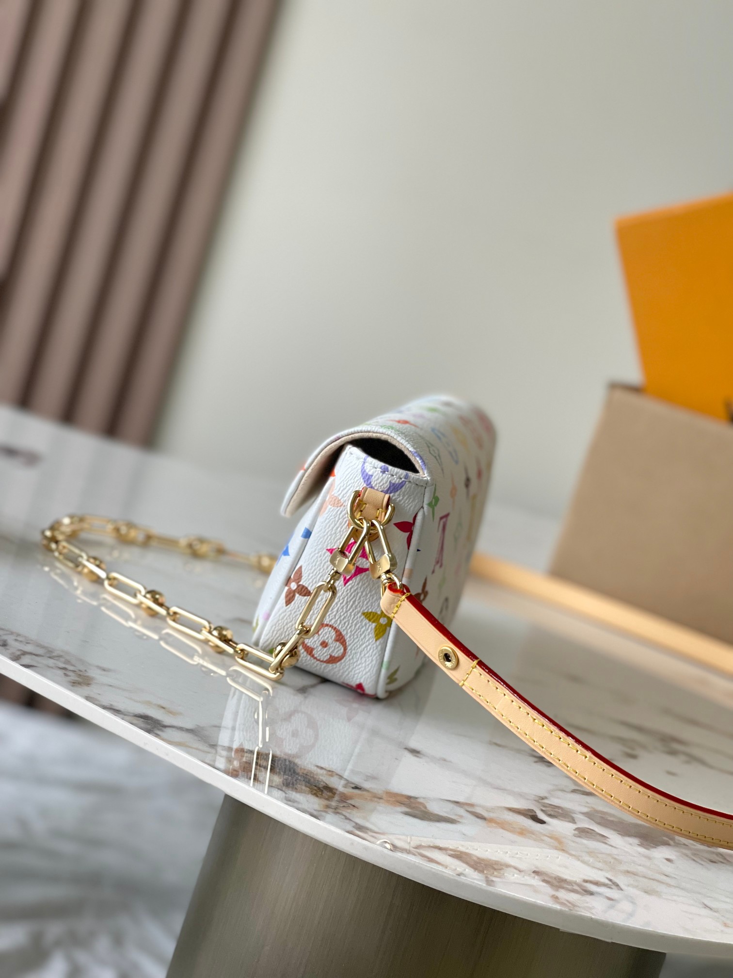 Louis Vuitton Wallet On Chain Ivy Crossbody Bag – White Multicolor Murakami Collaboration - Image 2