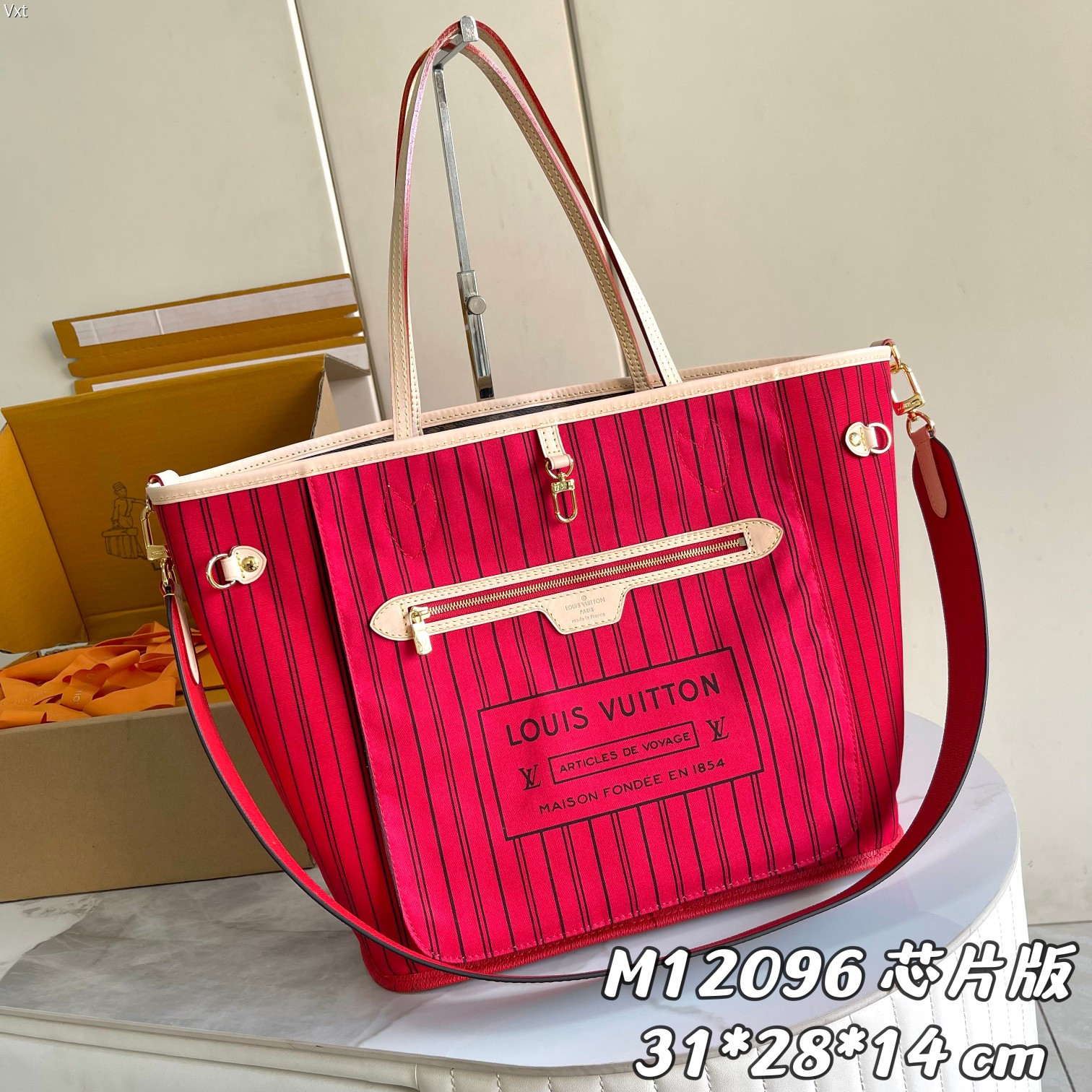 Neverfull MM Tote Bag in Damier Azur Canvas - Image 2