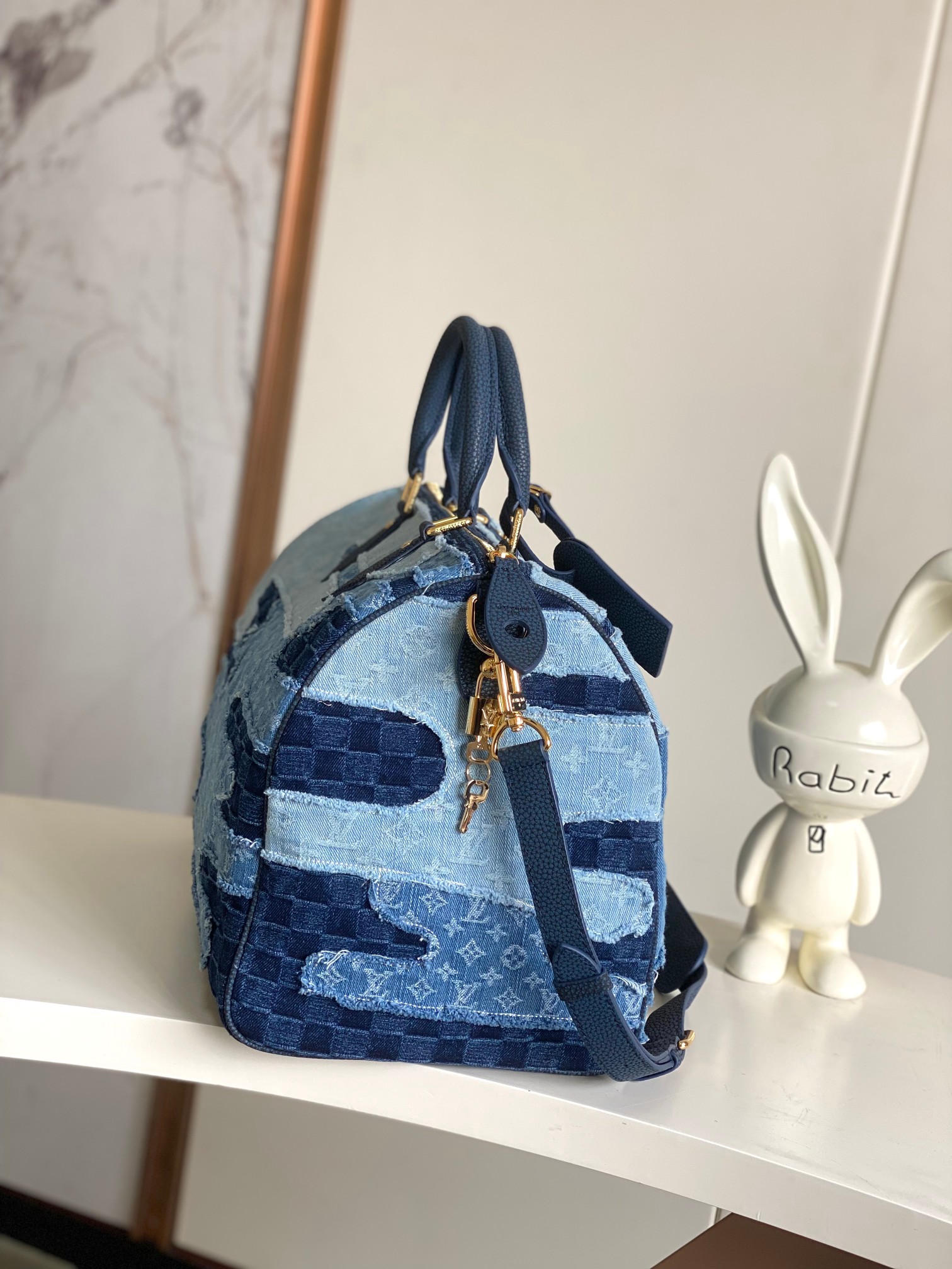 Louis Vuitton Speedy Bandoulière 40 Denim Patchwork Shoulder Bag - Image 2