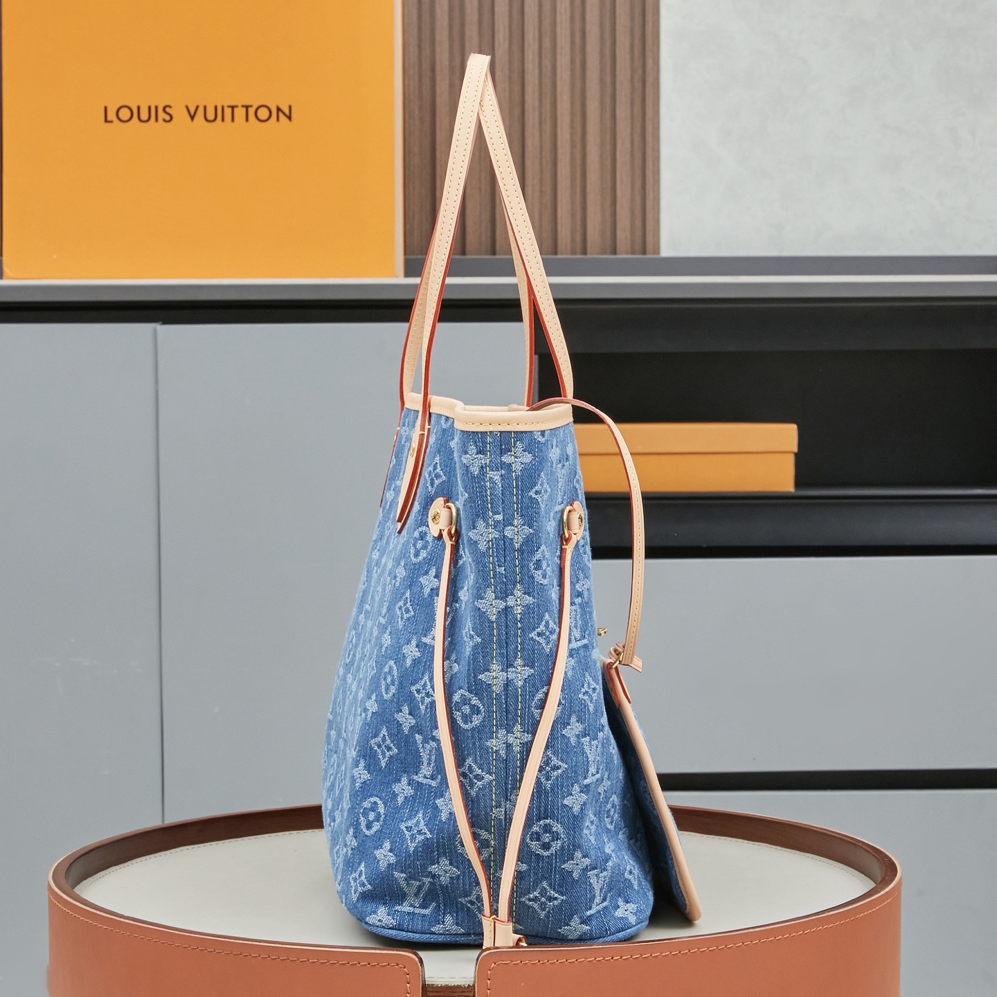 Neverfull MM Monogram Denim Canvas Tote Bag - Image 2