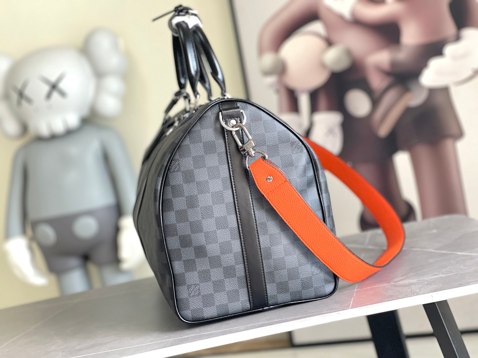 Louis Vuitton Keepall 45 Travel Bag in Monogram Eclipse Canvas - Image 2