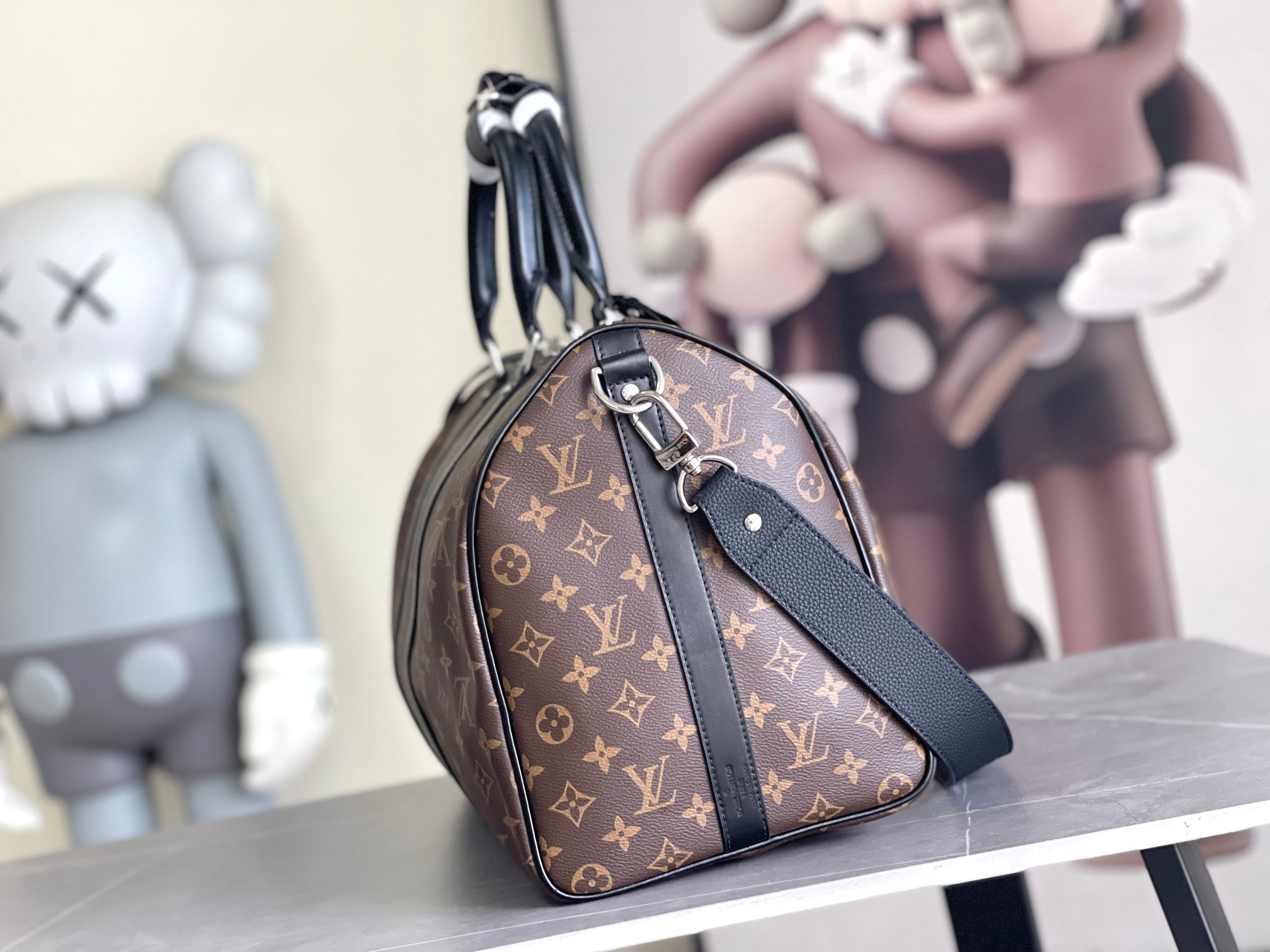 Louis Vuitton Keepall 45 Travel Bag in Monogram Eclipse Canvas - Image 2