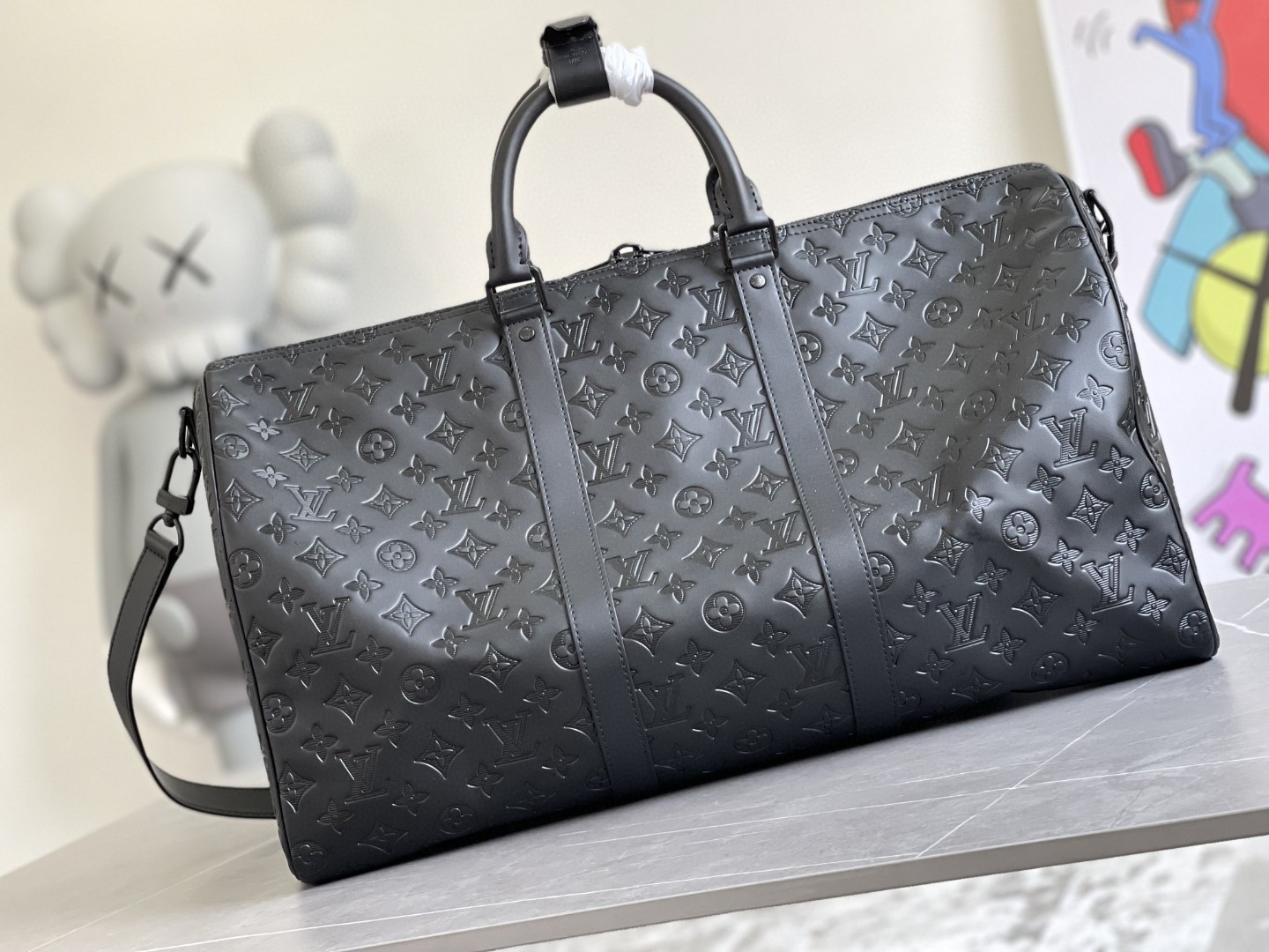 Louis Vuitton Keepall Bandoulière 50 Monogram Shadow Travel Bag - Image 2
