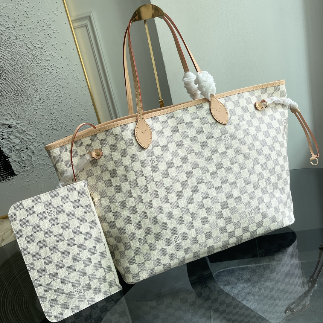 Louis Vuitton Neverfull Large Tote Bag in Damier Azur Canvas - Image 2