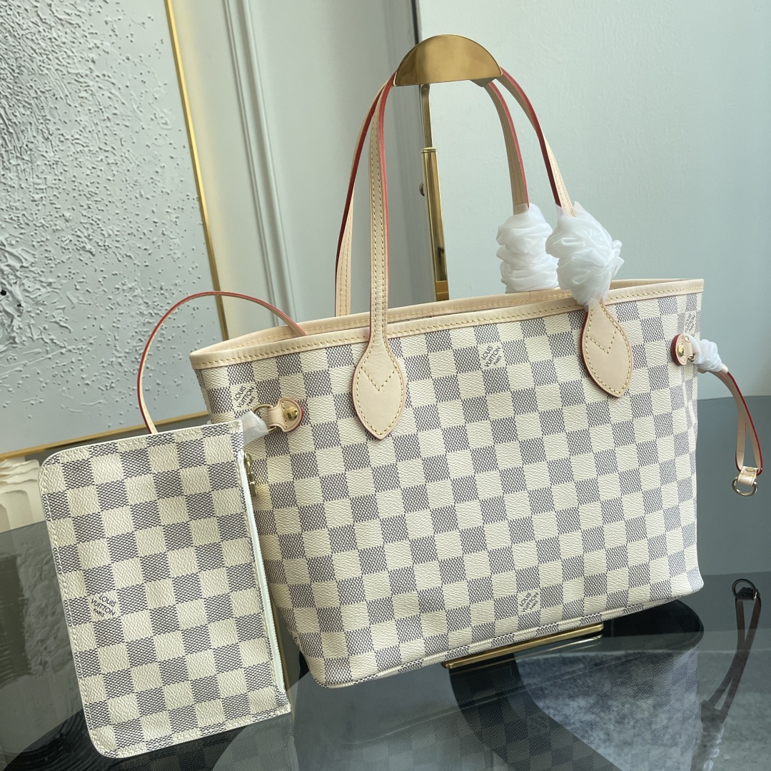 Neverfull Small Tote Bag in Damier Ebene - Image 2