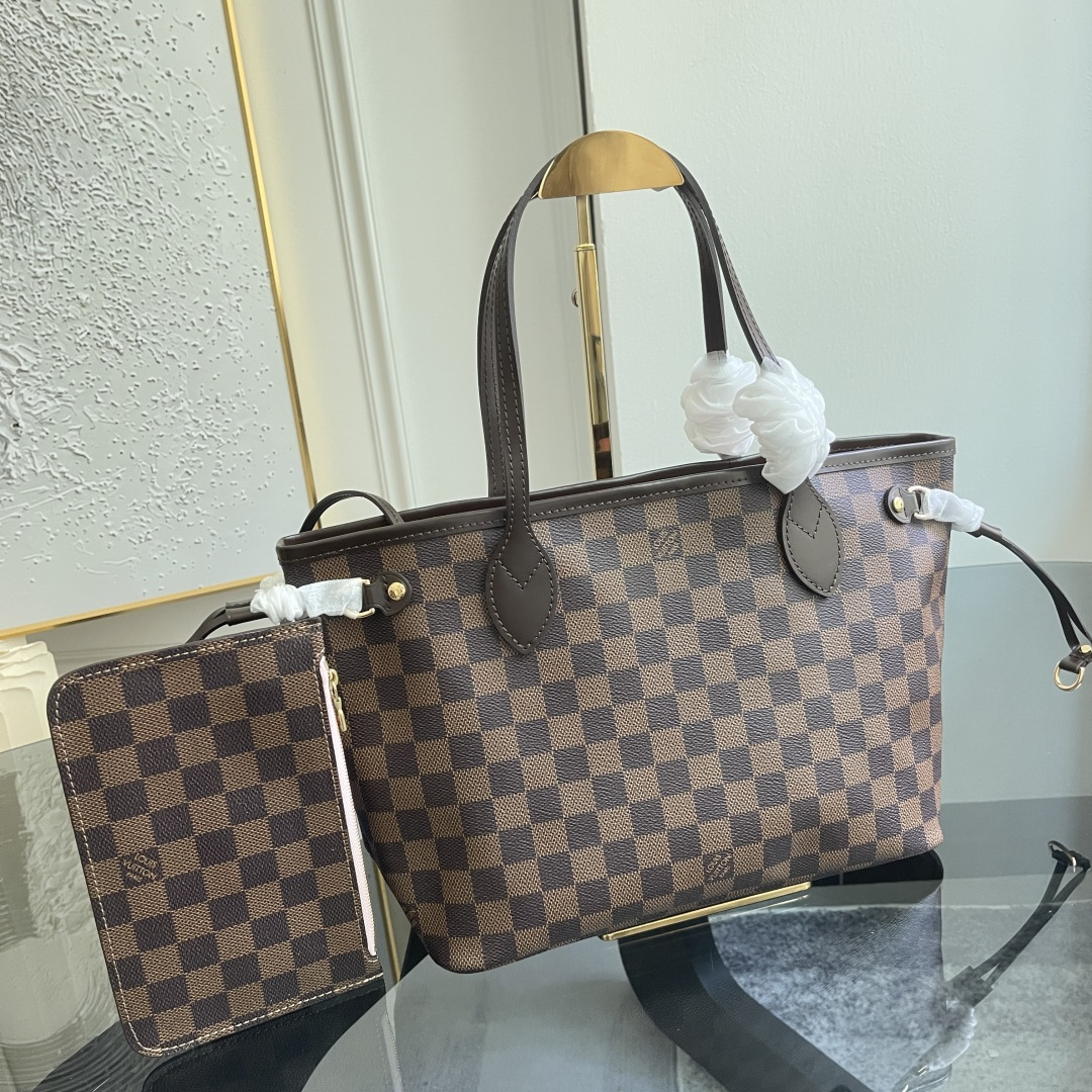Louis Vuitton Neverfull Small Tote Bag in Damier Ebene Canvas - Image 2