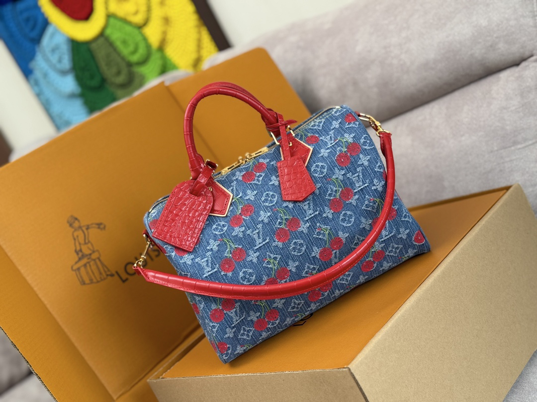 Louis Vuitton x Takashi Murakami Monogram Denim Cherry Bag M87627 - Image 2