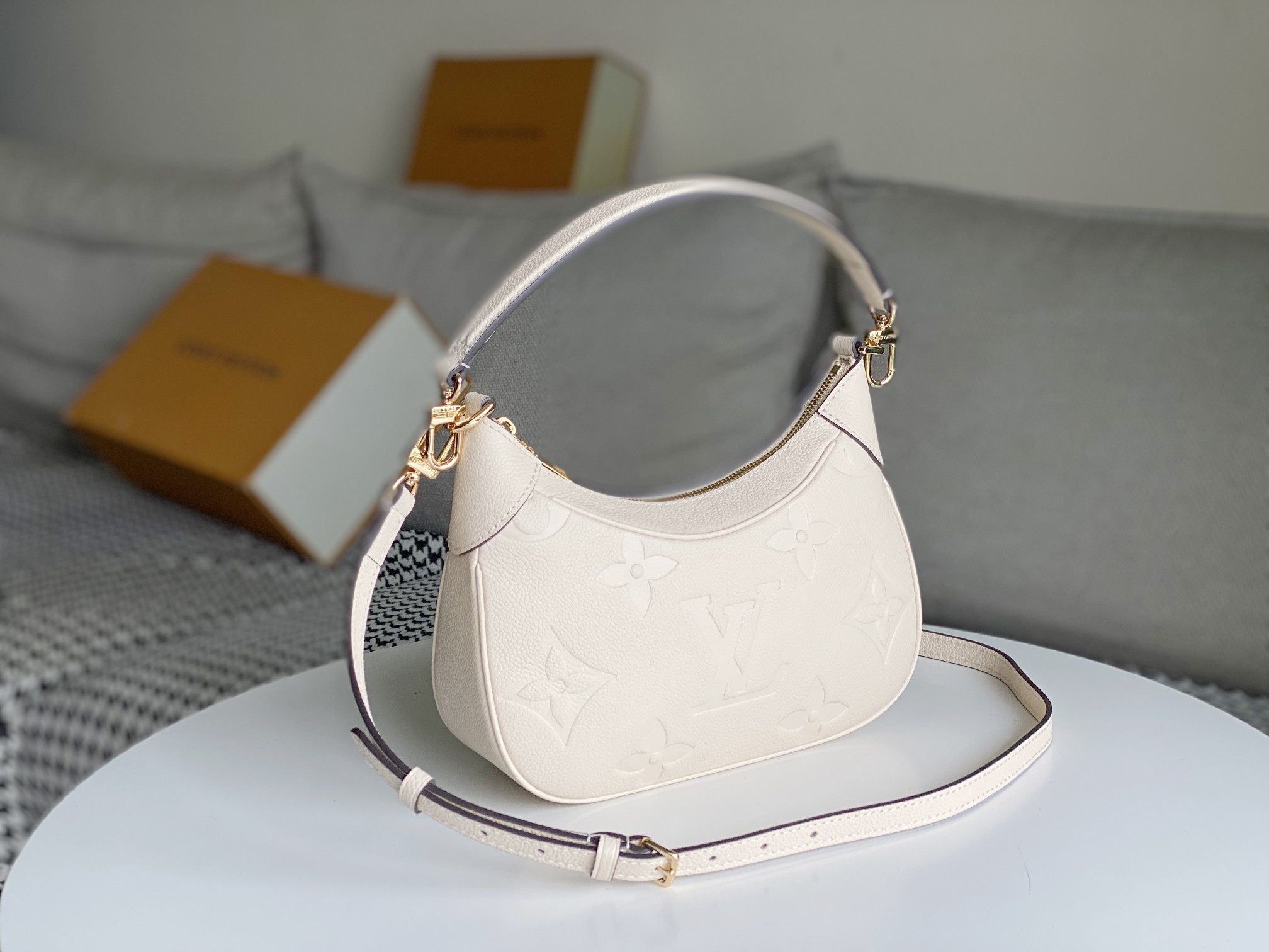Louis Vuitton Bagatelle Handbag M46002 M46099 White Monogram Empreinte - Image 2