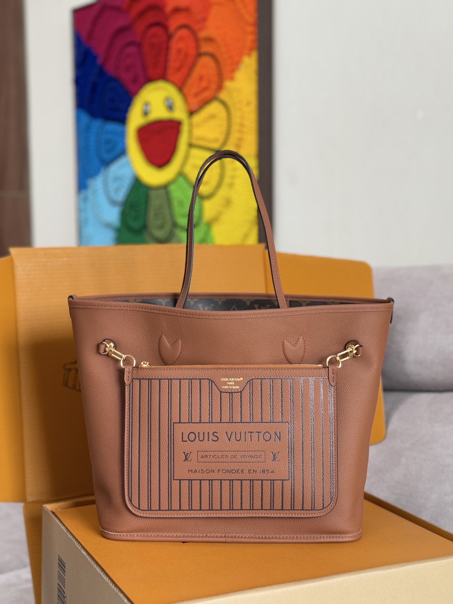 Louis Vuitton Neverfull MM Tote Bag in Damier Azur Canvas - Image 2