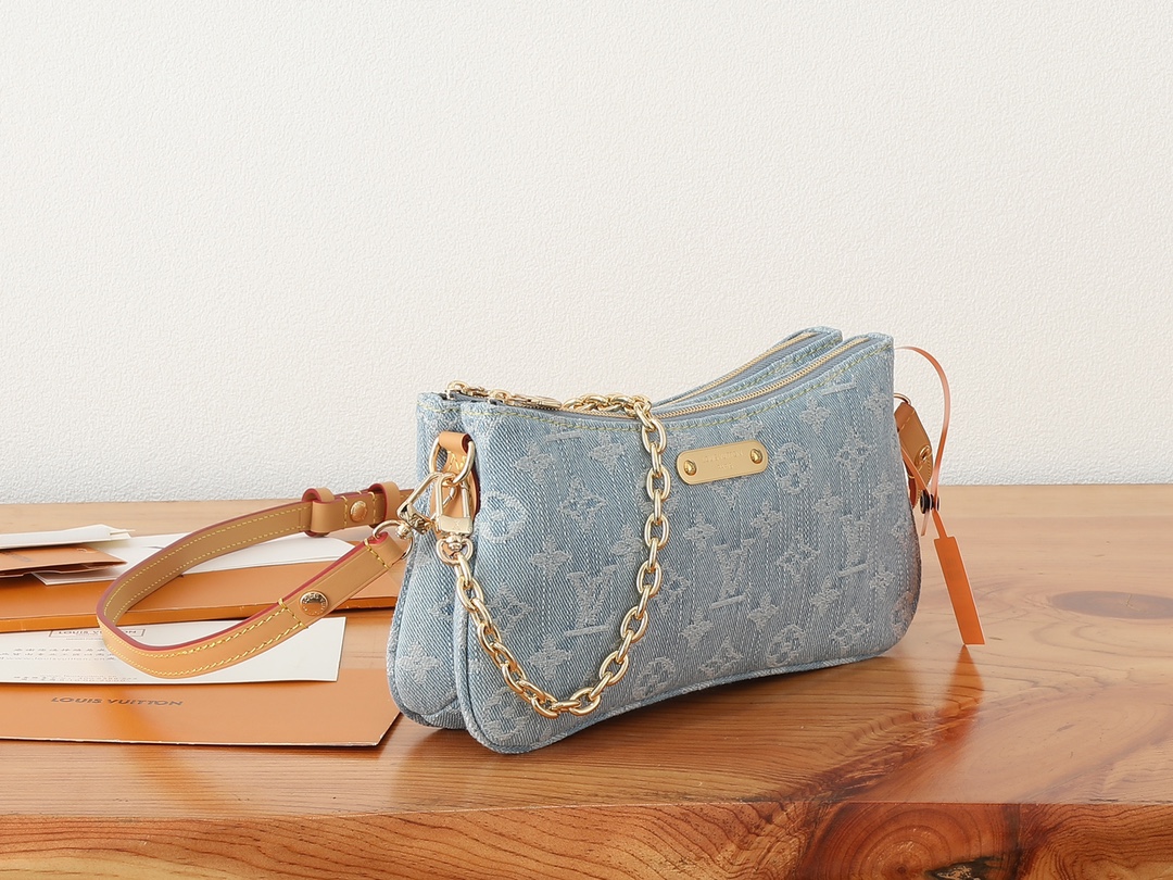 Louis Vuitton Liv Pochette in Bleached Stonewashed Monogram Denim - Image 2