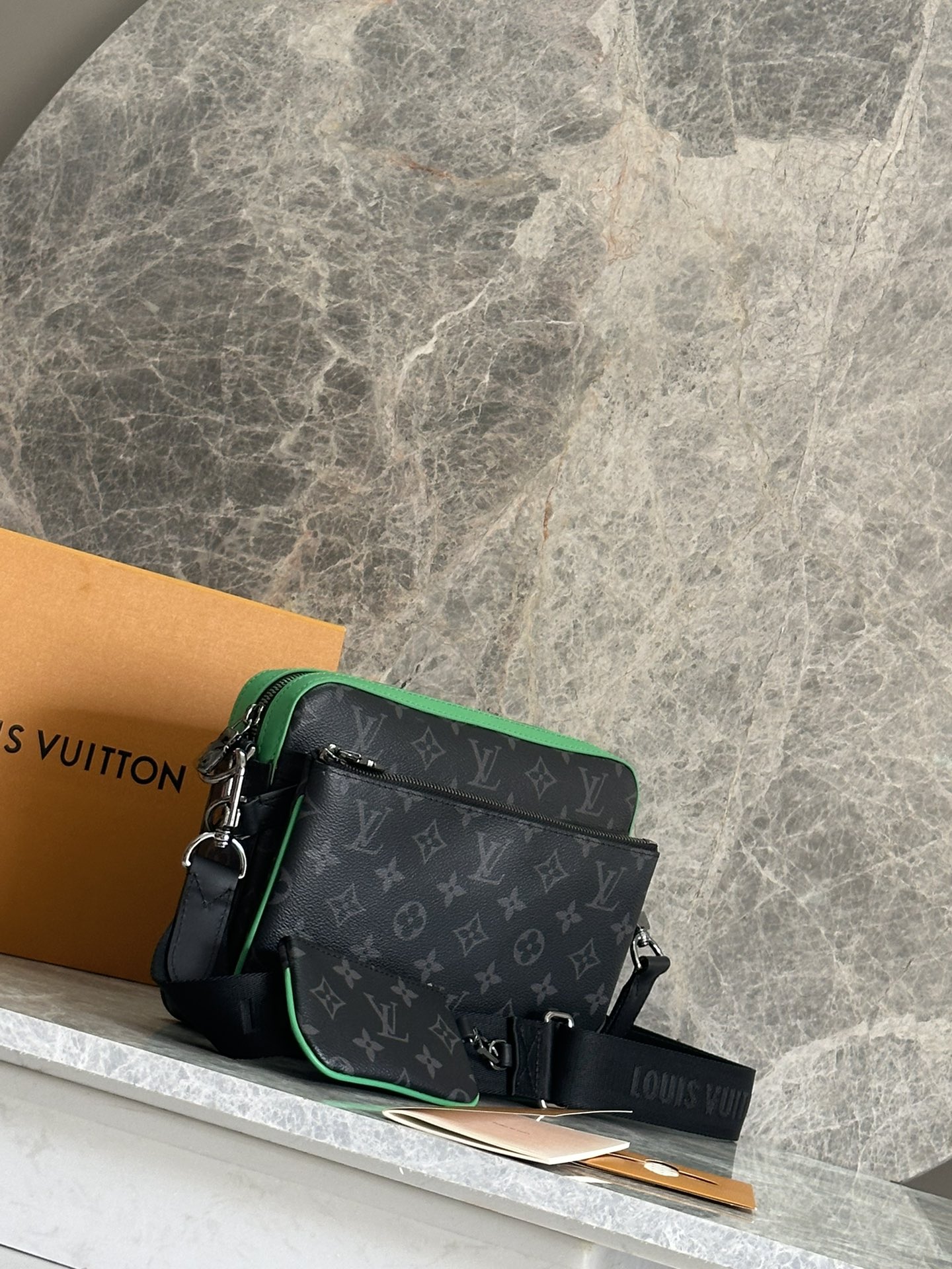 Louis Vuitton Trio Messenger Bag, Monogram Eclipse Reverse Canvas, Green, M26052 - Image 2