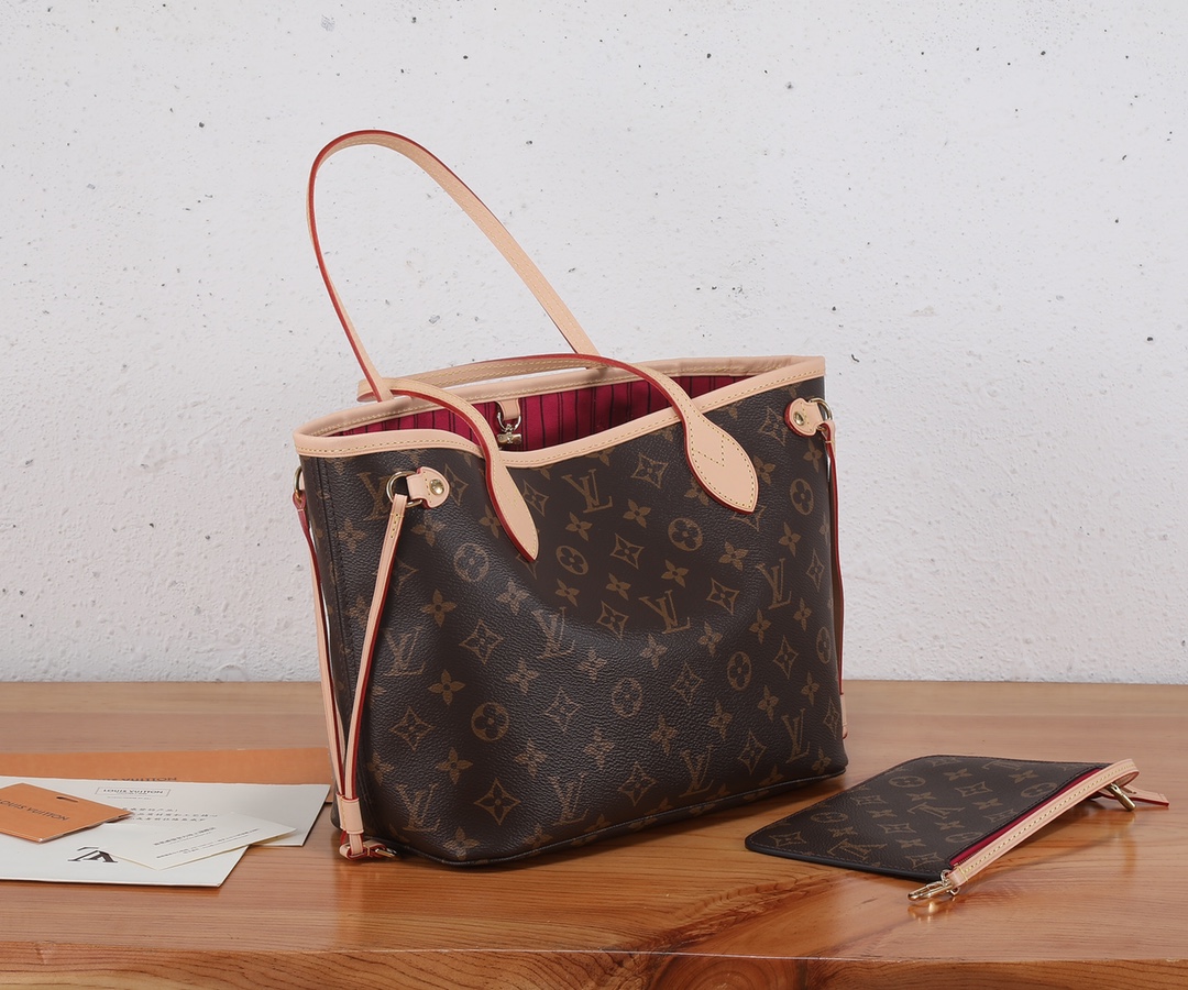 Neverfull Small Tote Bag in Damier Azur Canvas - Image 2