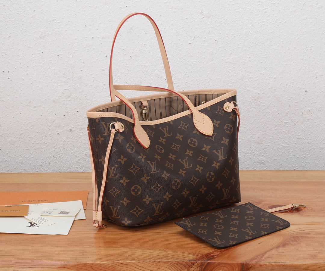 Neverfull Small Tote Bag in Damier Azur Canvas - Image 2