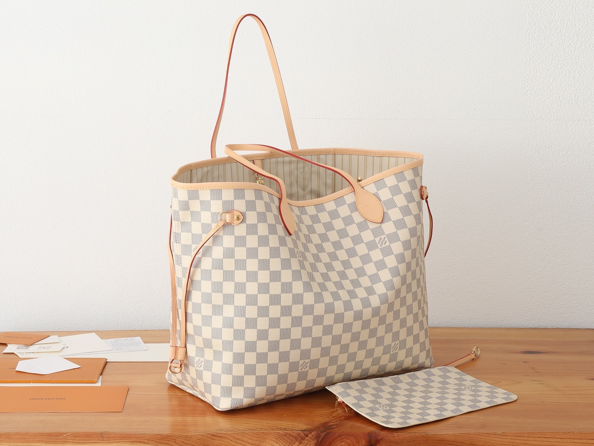Louis Vuitton Neverfull Large Tote Bag in Damier Azur - Image 2
