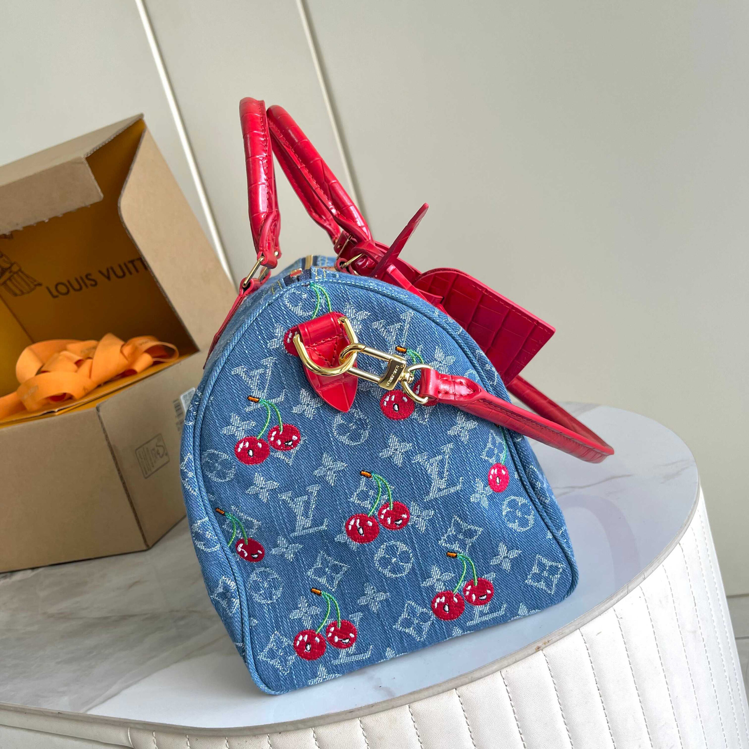 Louis Vuitton x Takashi Murakami Monogram Denim Cherry Crossbody Bag - Image 2