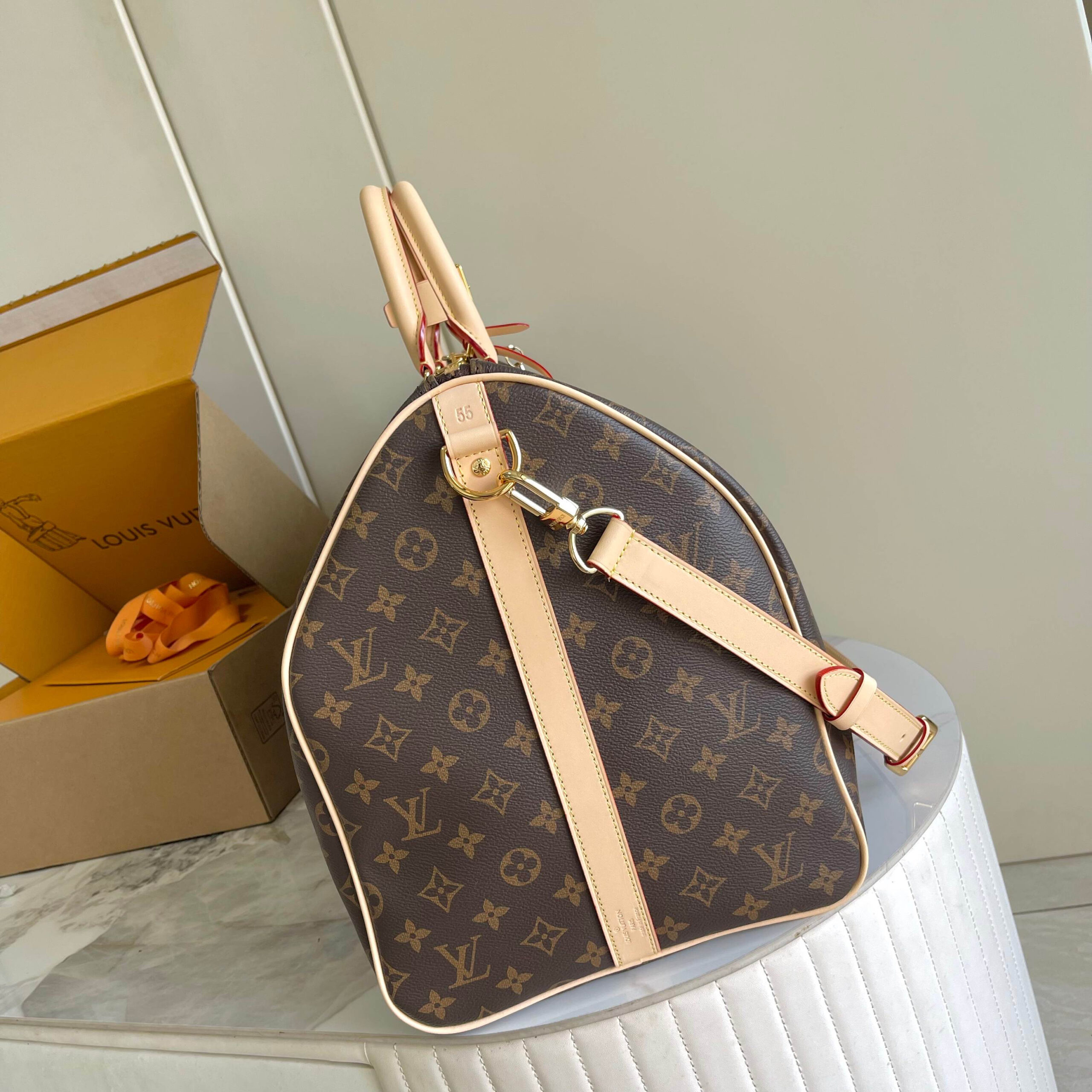 Louis Vuitton Keepall Bandouliere 55 Monogram Eclipse Travel Bag - Image 2