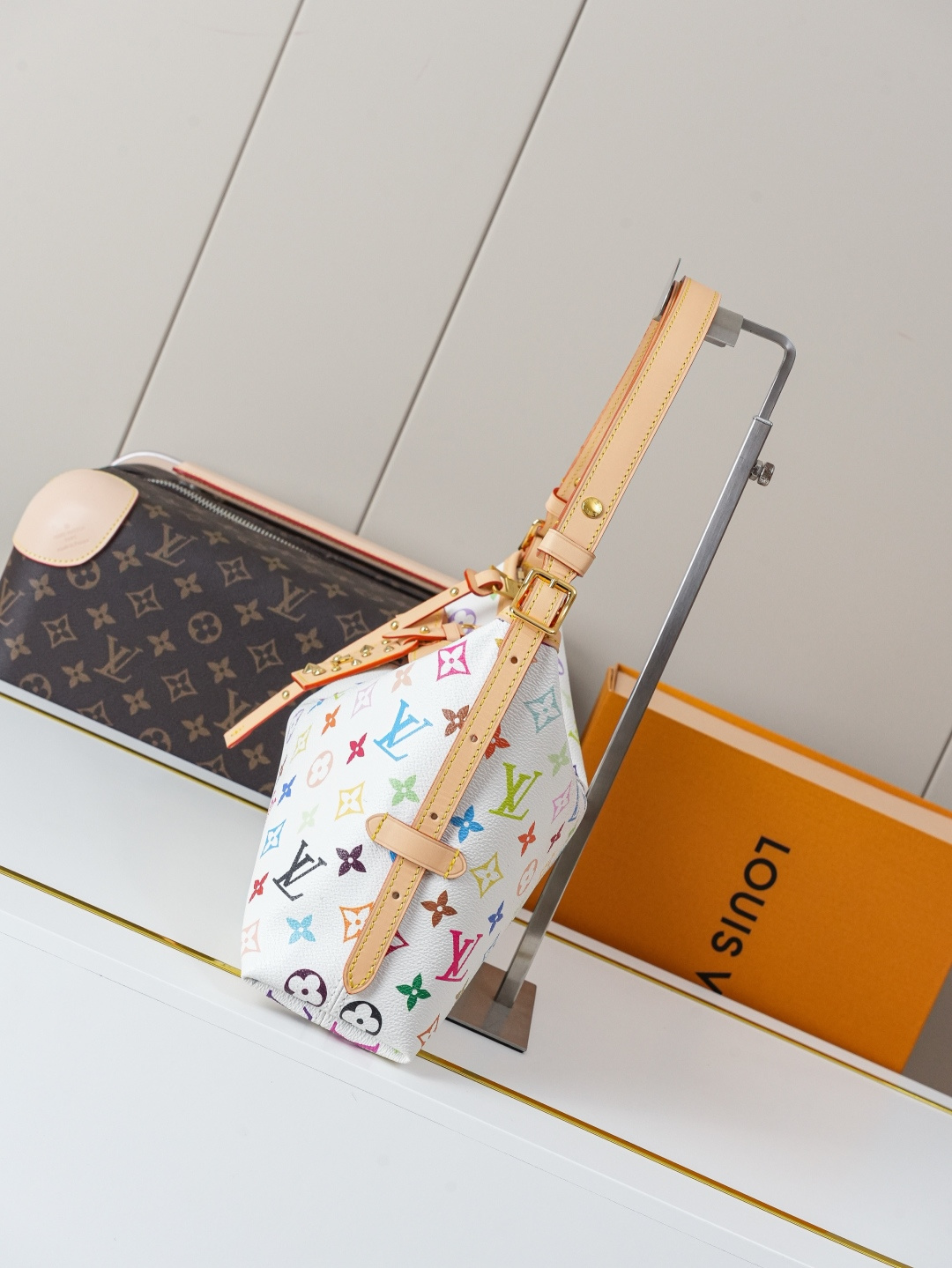 Louis Vuitton x Takashi Murakami Carryall East West Bag in Monogram Canvas - Image 2