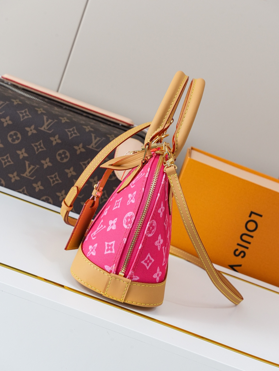 Louis Vuitton Alma BB Red Monogram Canvas Handbag - Image 2